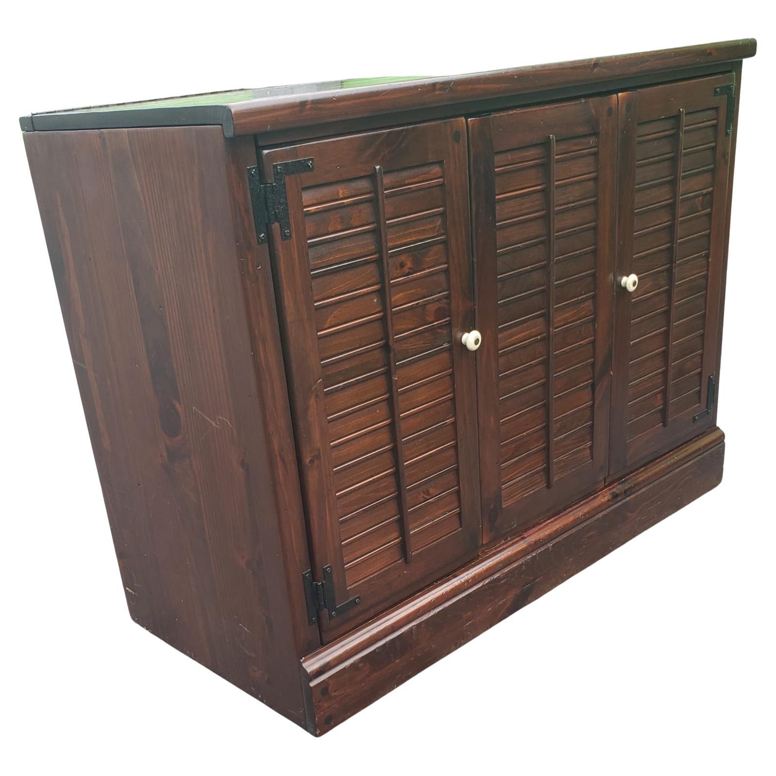 Country Ethan Allen Antiqued Pine Custom Entertainment Cabinet
