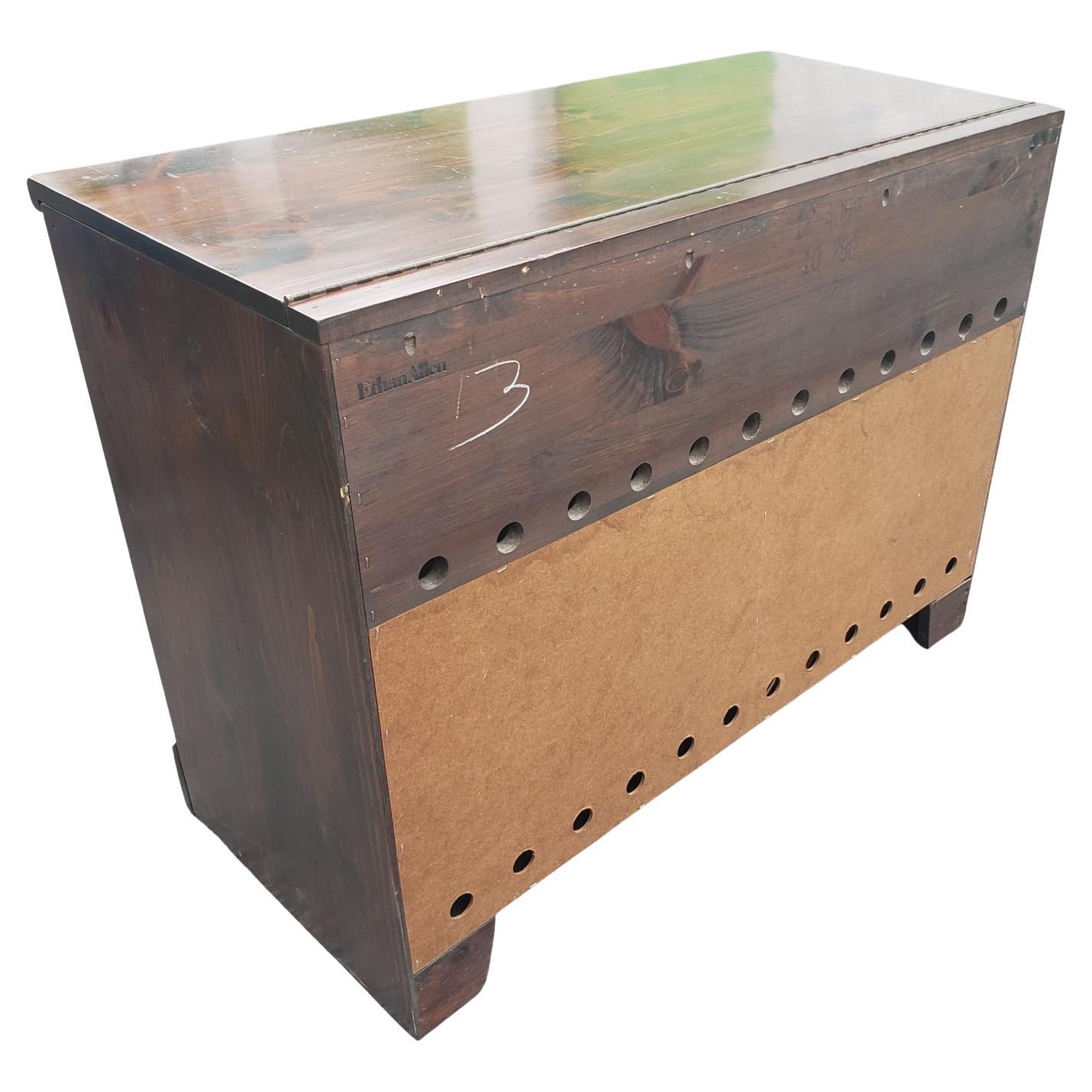 Woodwork Ethan Allen Antiqued Pine Custom Entertainment Cabinet