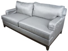 Ethan Allen Arcata Two Seat Sofa Gray Herringbone Contemporary 20-2114