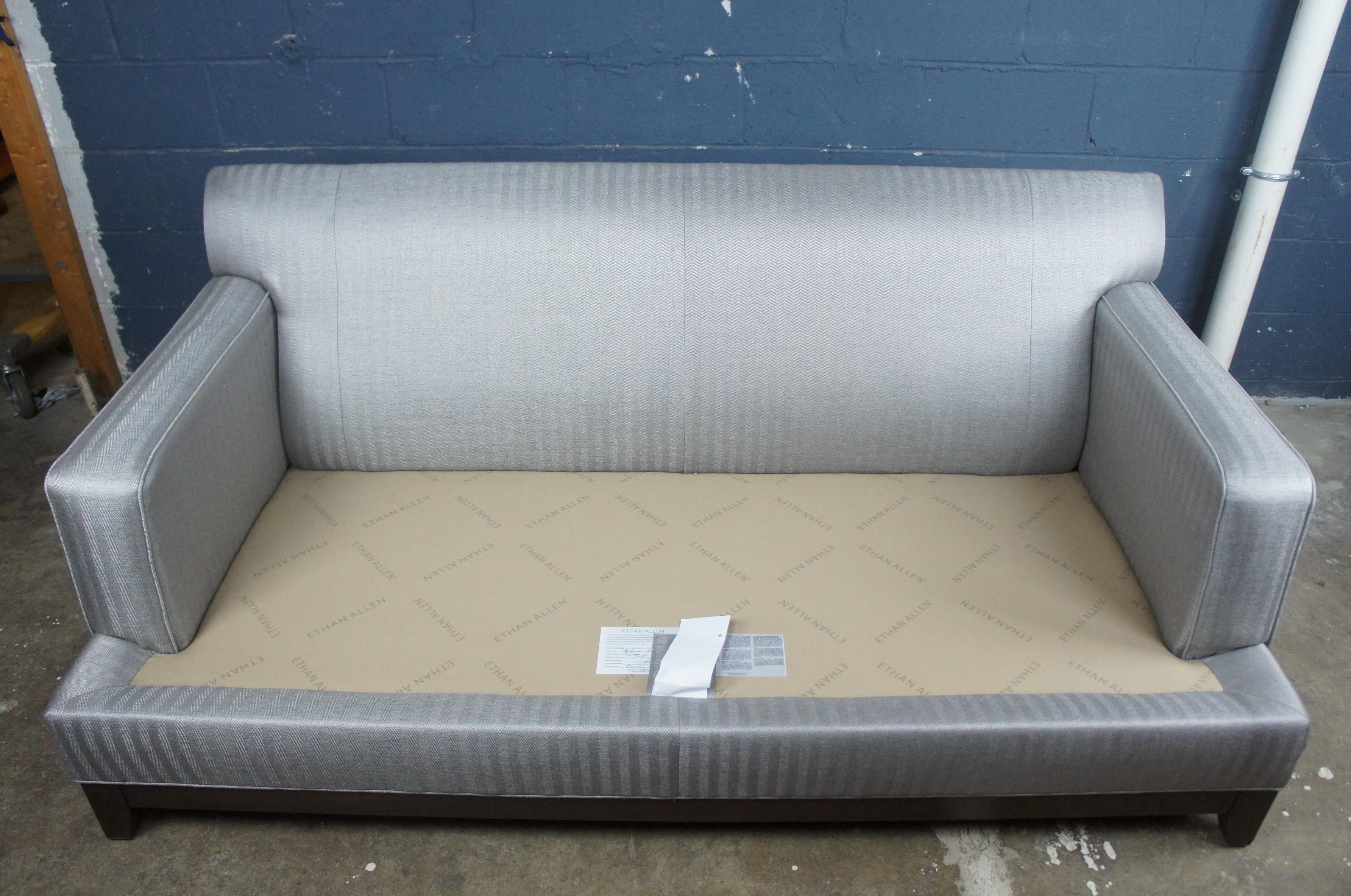 20th Century Ethan Allen Arcata Two Seat Sofa Gray Herringbone Contemporary 20-2114