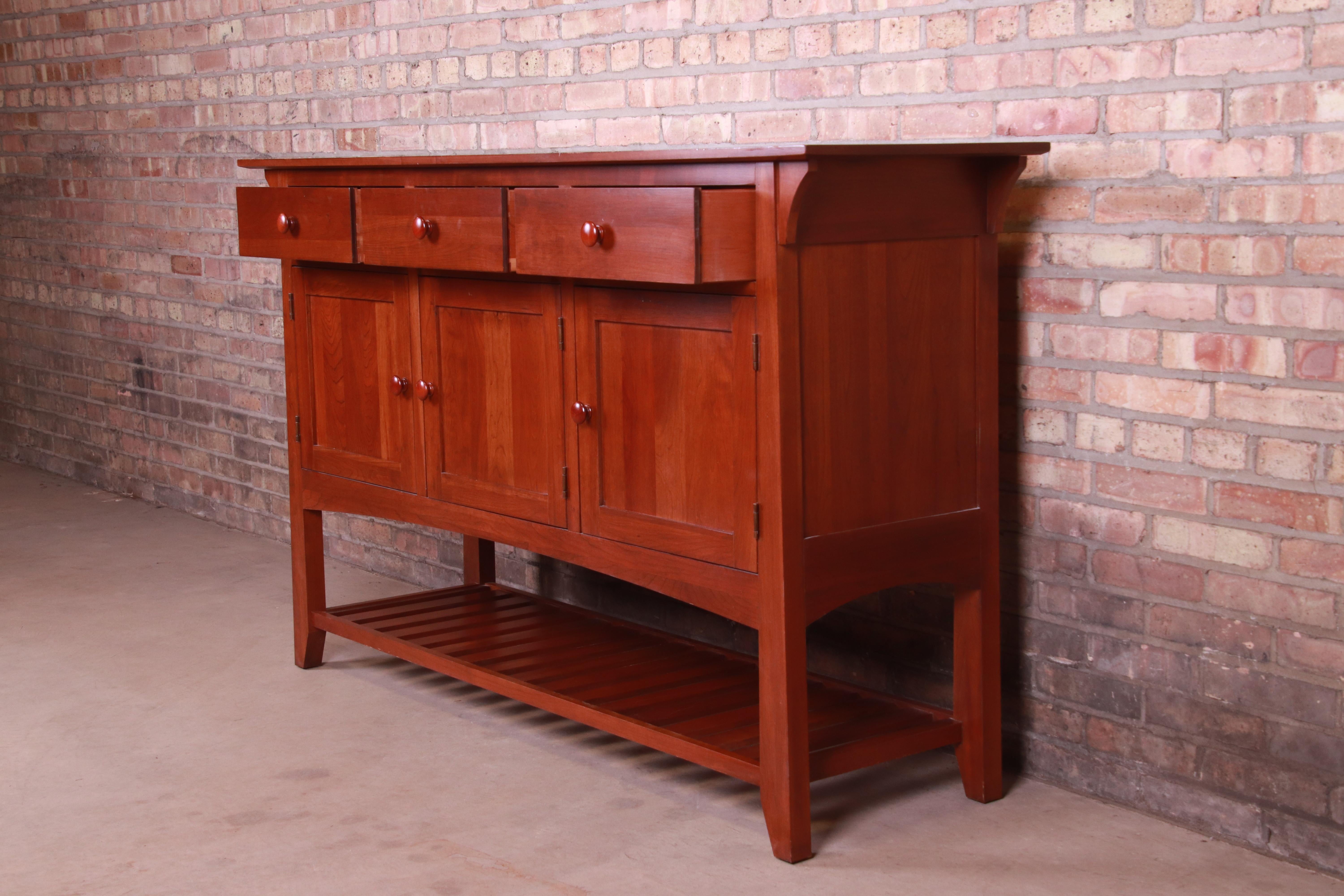 20th Century Ethan Allen Arts & Crafts Cherry Wood Sideboard