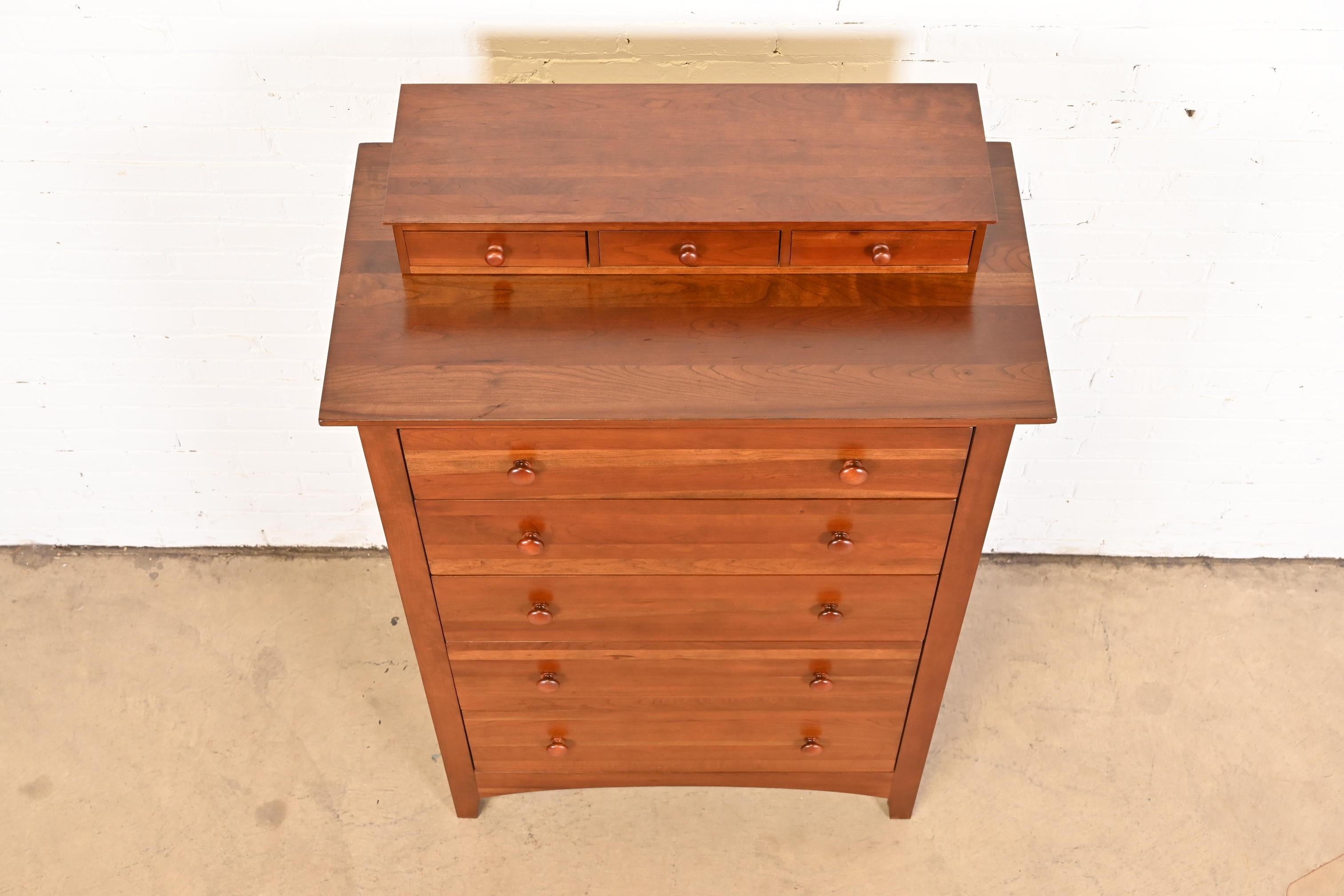Ethan Allen Arts & Crafts Solid Cherry Wood Highboy Dresser 5