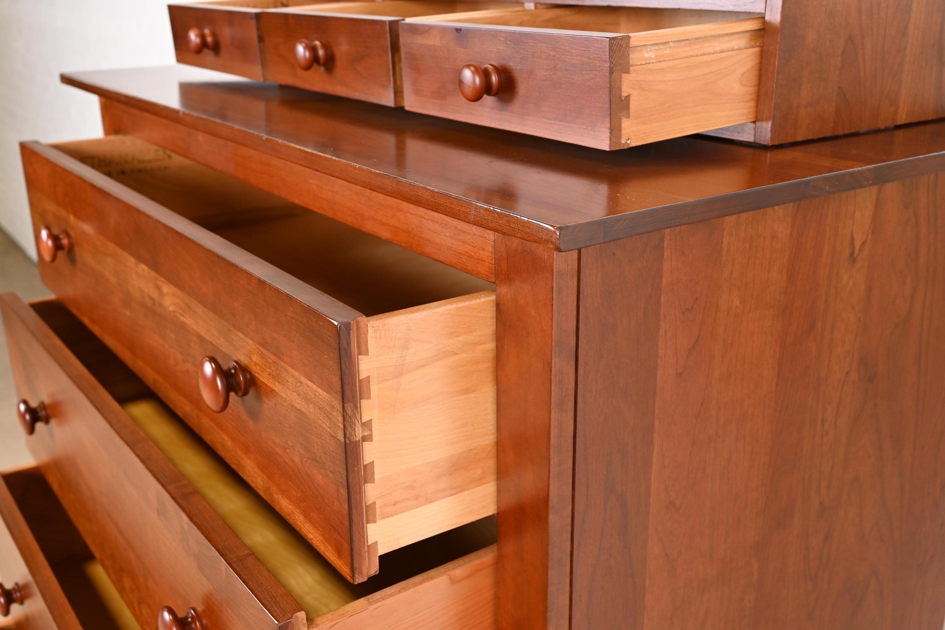 Ethan Allen Arts & Crafts Solid Cherry Wood Highboy Dresser 3