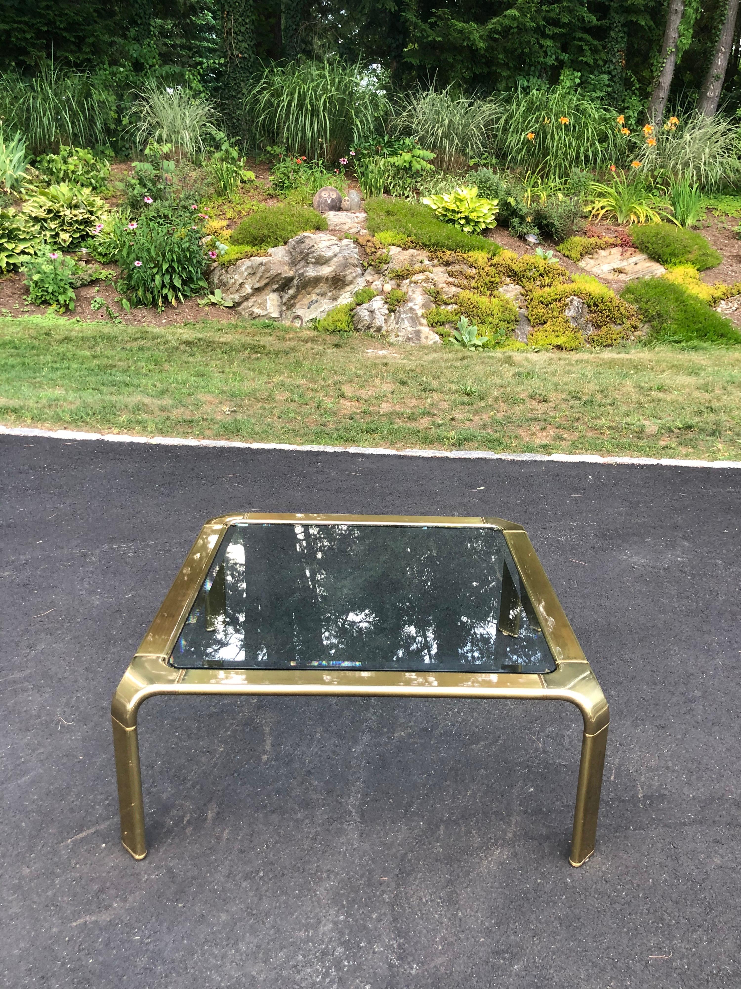 Ethan Allen Brass Waterfall Coffee Table 6