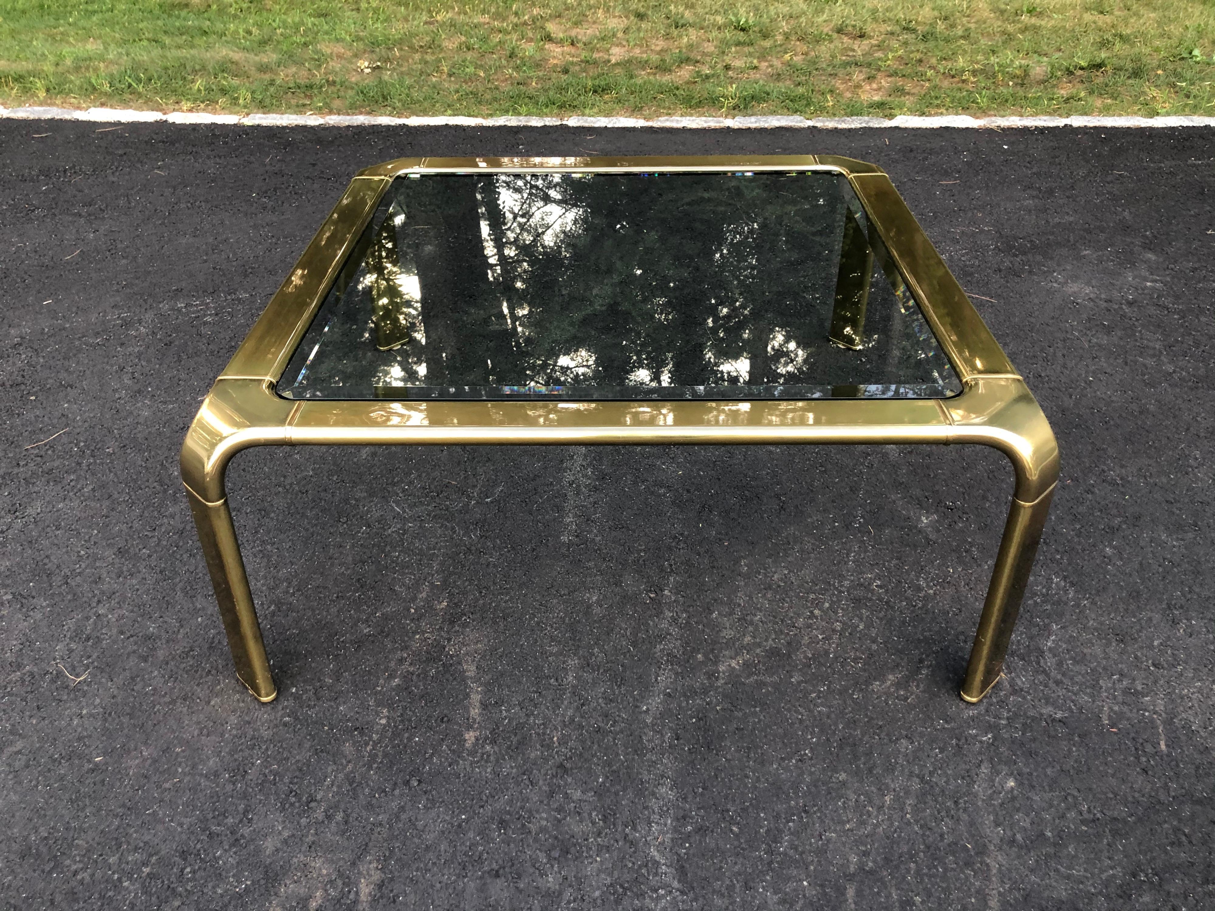 Late 20th Century Ethan Allen Brass Waterfall Coffee Table