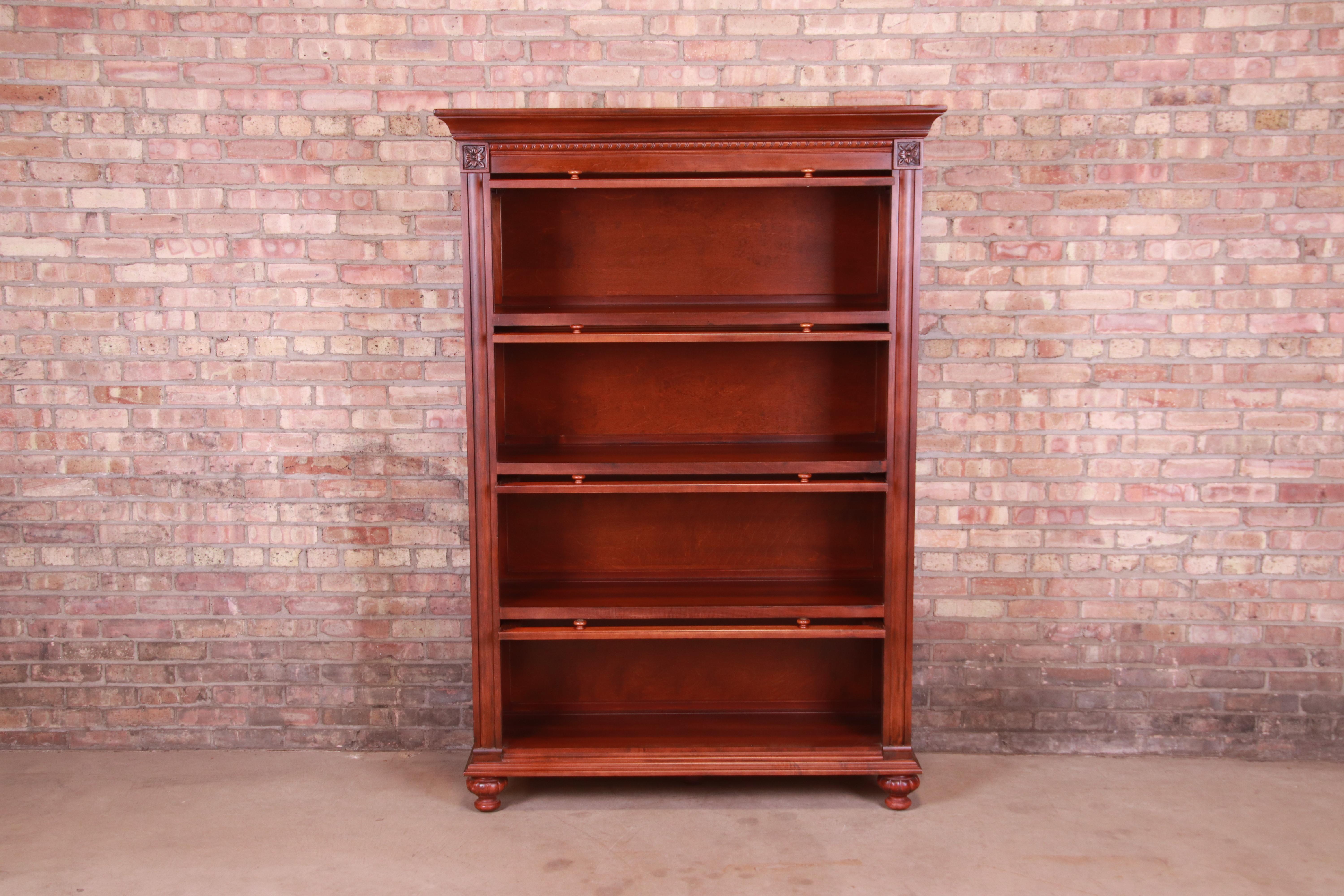 American Ethan Allen Carved Mahogany Barrister Bookcase