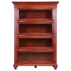 Vintage Ethan Allen Carved Mahogany Barrister Bookcase