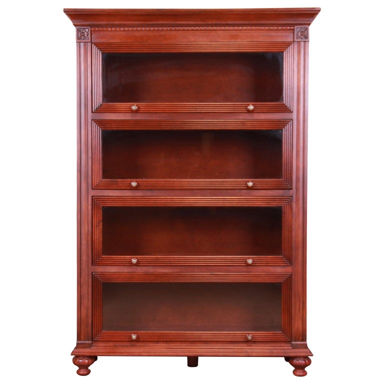Ethan Allen Carved Mahogany Barrister Bookcase at 1stDibs