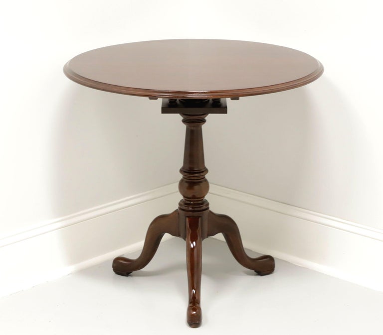 ETHAN ALLEN Cherry Queen Anne TiltTop Round Swivel Table at 1stDibs