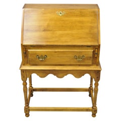 Vintage Ethan Allen Circa 1776 Maple Wood Drop Lid Slant Front Secretary Desk
