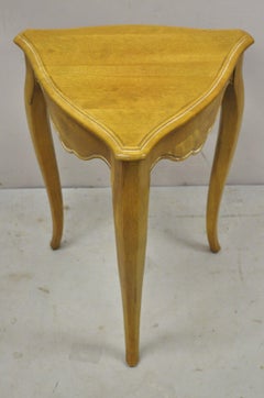Ethan Allen Country French Triangular Maple Accent Tripod Side Table
