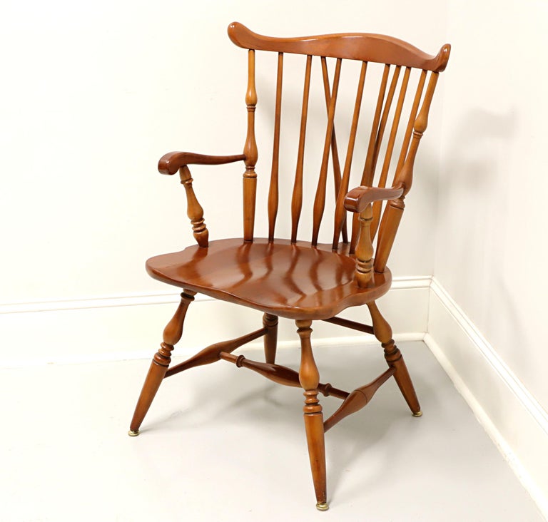 ETHAN ALLEN Duxbury Maple Windsor Dining Armchair For Sale at 1stDibs