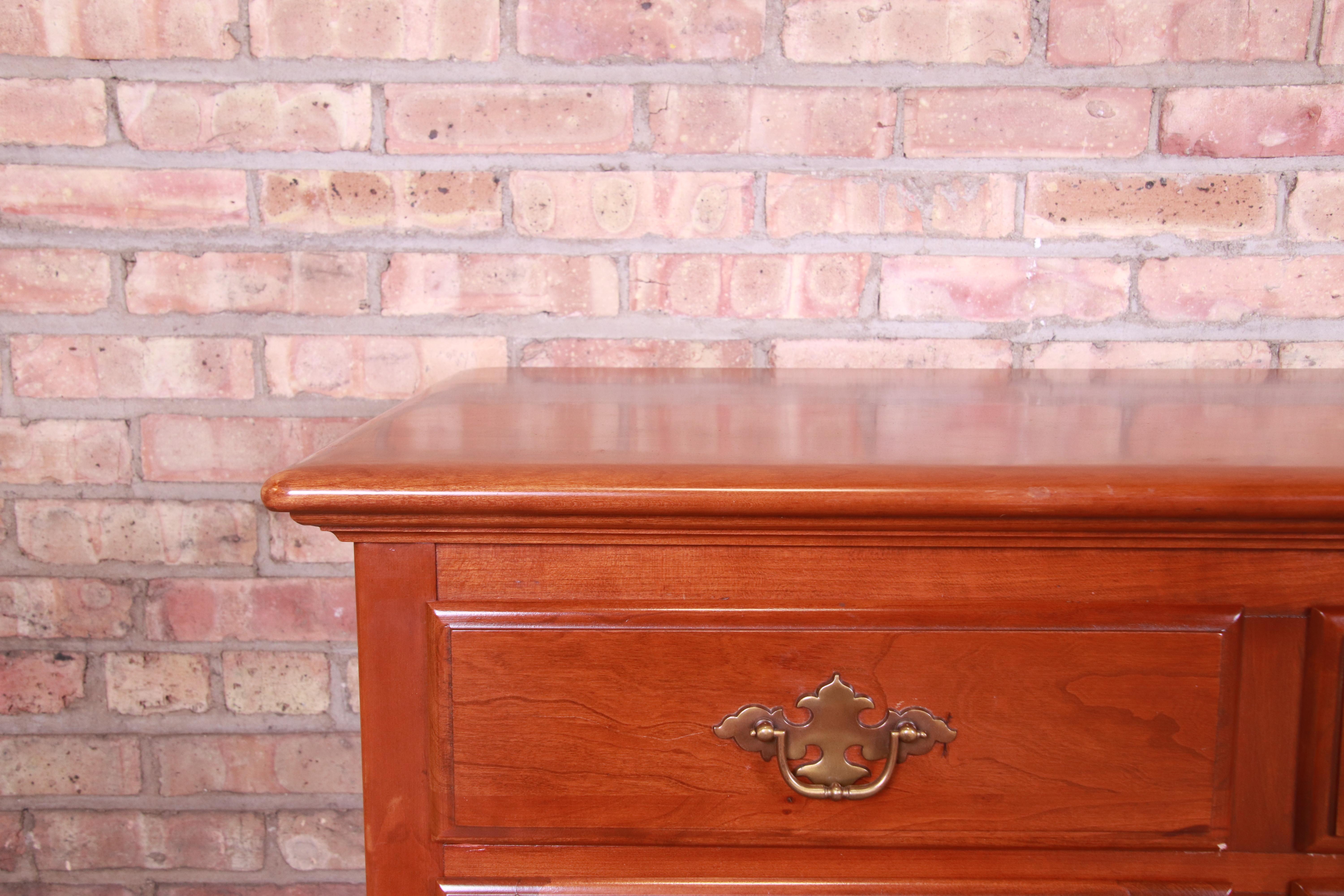 American Cherry Wood Sideboard Credenza, Circa 1970s 4