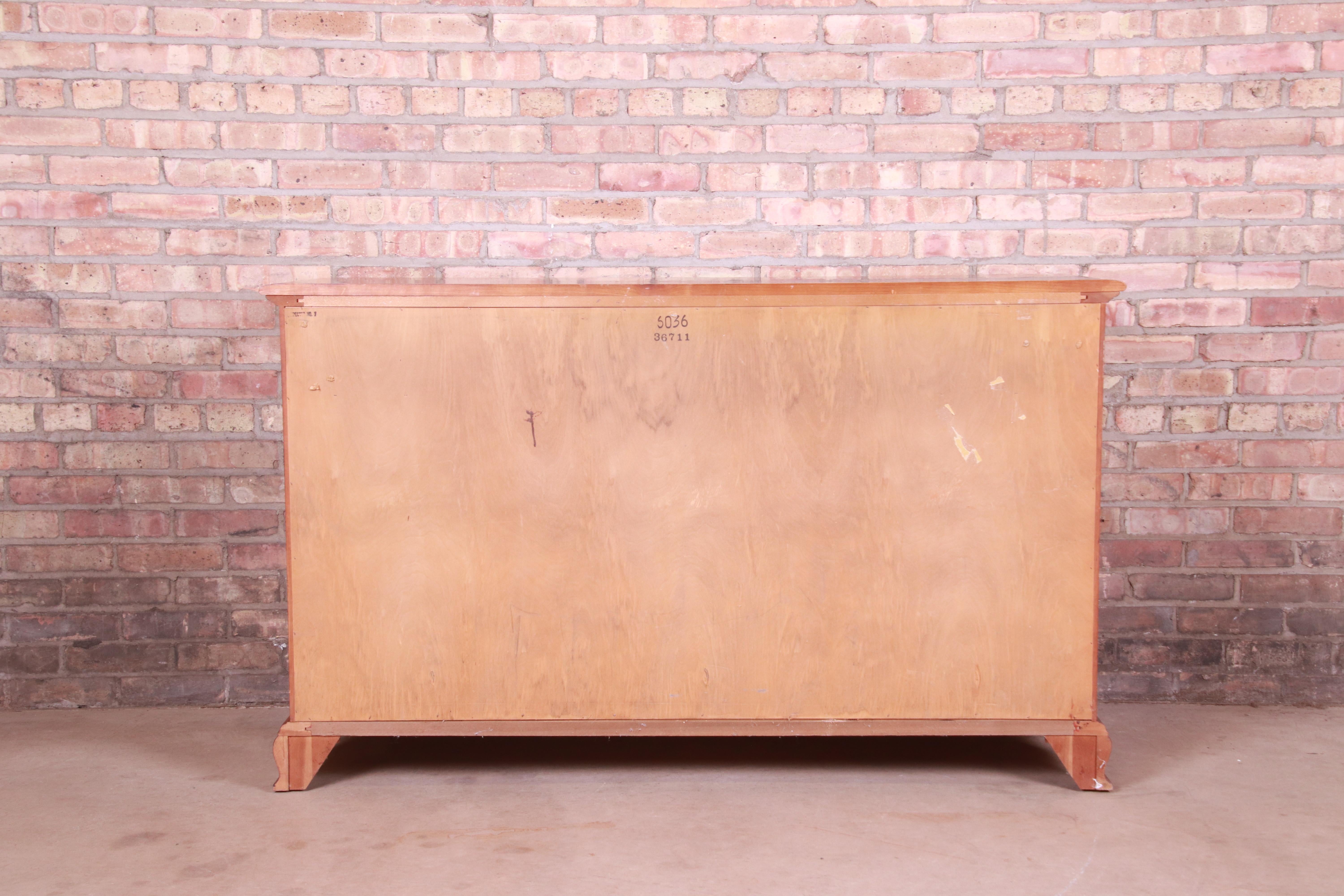 American Cherry Wood Sideboard Credenza, Circa 1970s 8