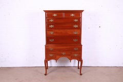 Queen Anne Solid Cherry Wood Highboy Dresser