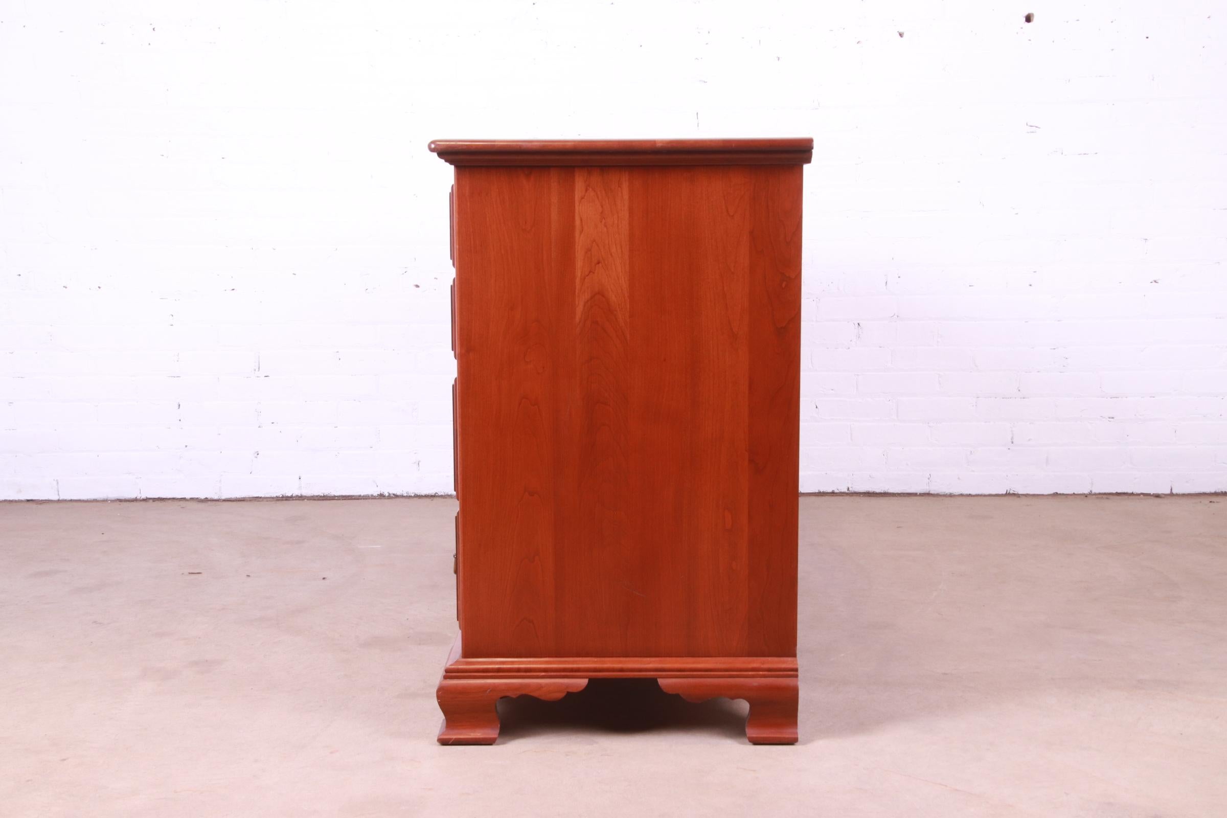 Ethan Allen Early American Solid Cherry Wood Chest of Drawers, Circa 1970s 8