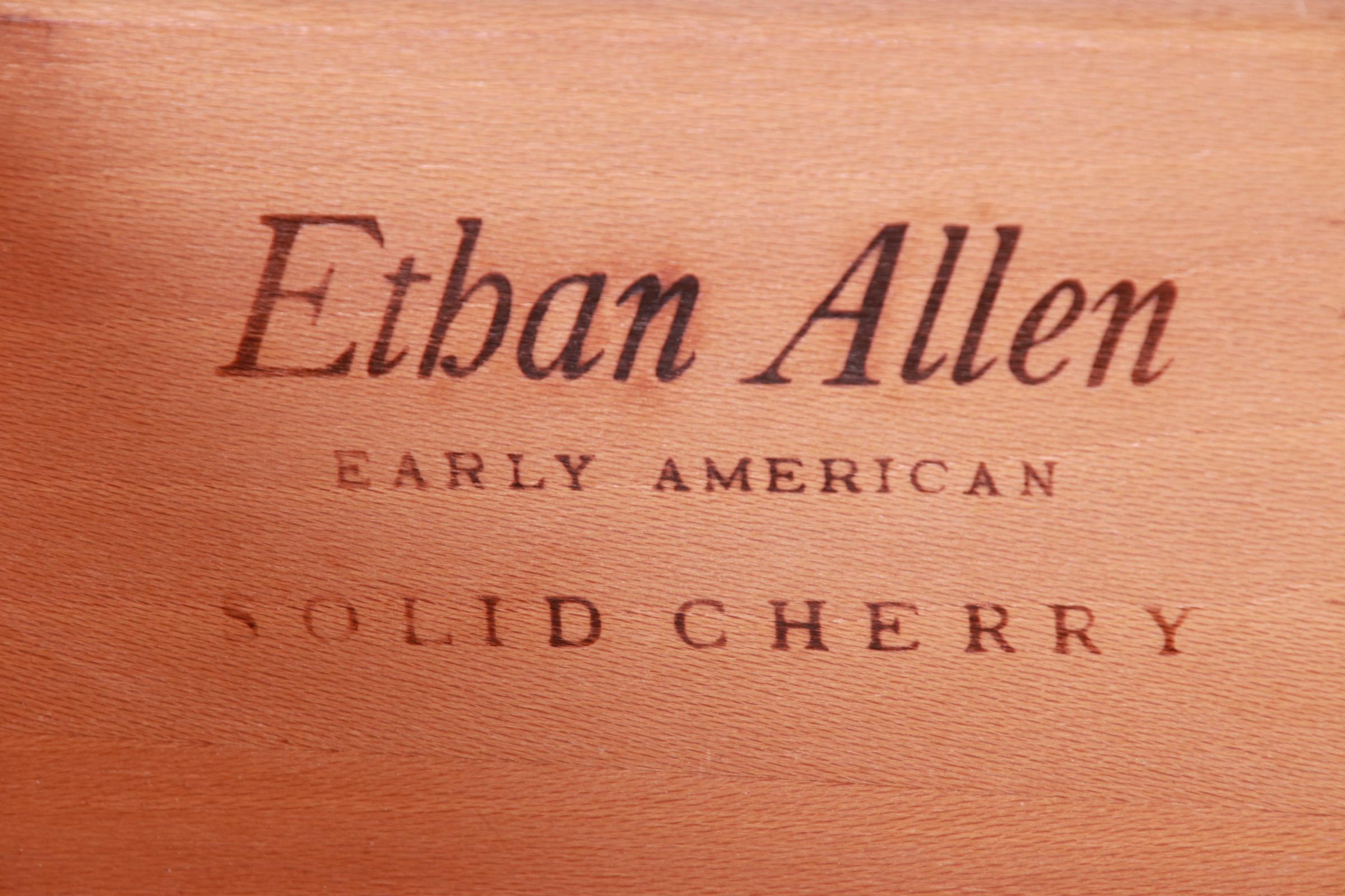Ethan Allen Early American Solid Cherry Wood Chest of Drawers, Circa 1970s 9