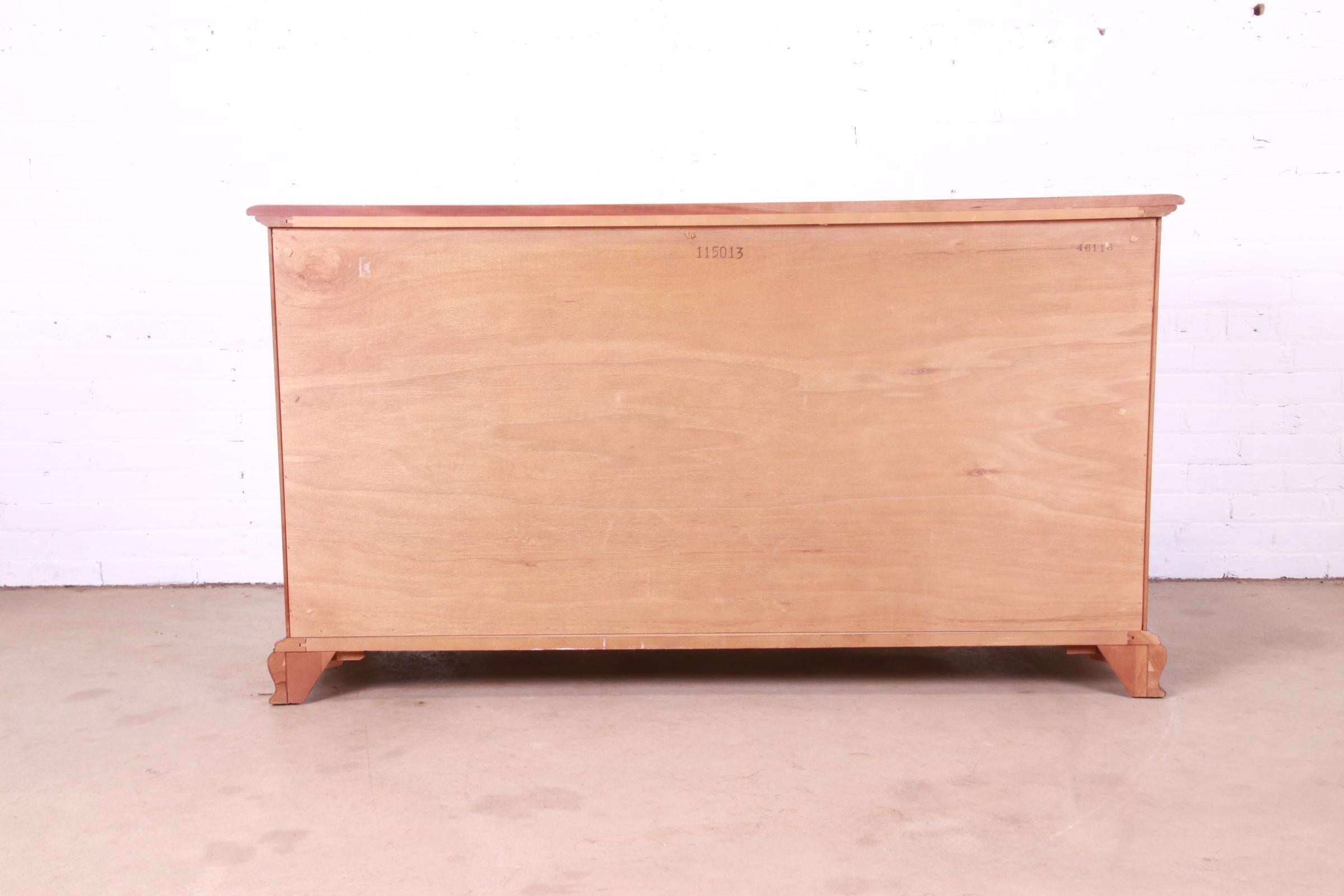 Ethan Allen Early American Solid Cherry Wood Chest of Drawers, Circa 1970s 10