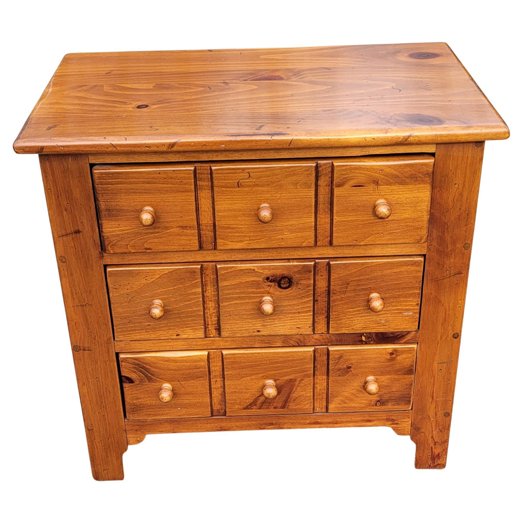 Ethan Allen Early American Style Bedside Chest of Drawers