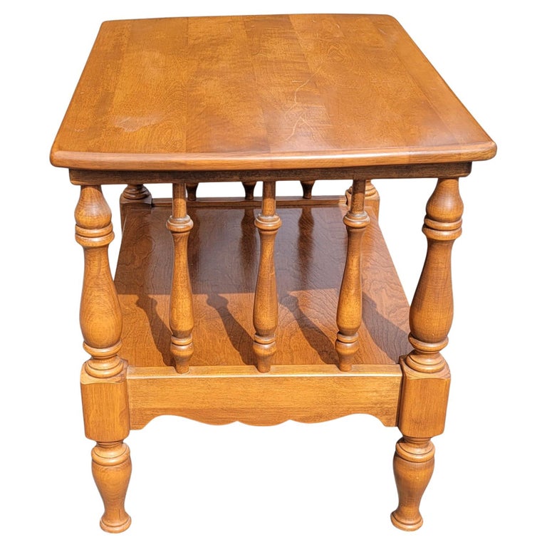 Ethan Allen Early American Tiered Maple and Birch Bobbing Legs Spindles