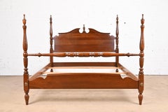 Federal Style Cherry Wood Four Poster Queen Size Bed