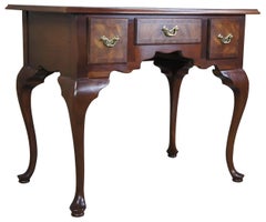 Ethan Allen Flame Mahogany Queen Anne Style Lowboy Chest Console Dressing Table