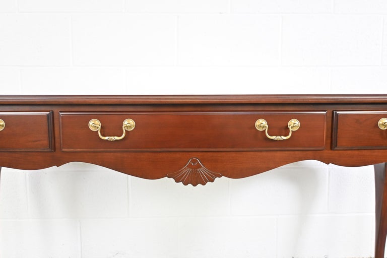 Ethan Allen French Cherry Console or Entry Table For Sale at 1stDibs