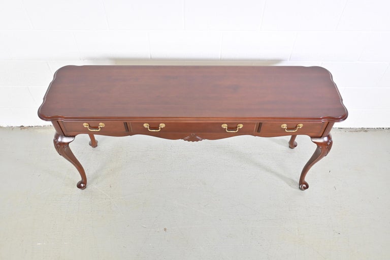 Ethan Allen French Cherry Console or Entry Table For Sale at 1stDibs