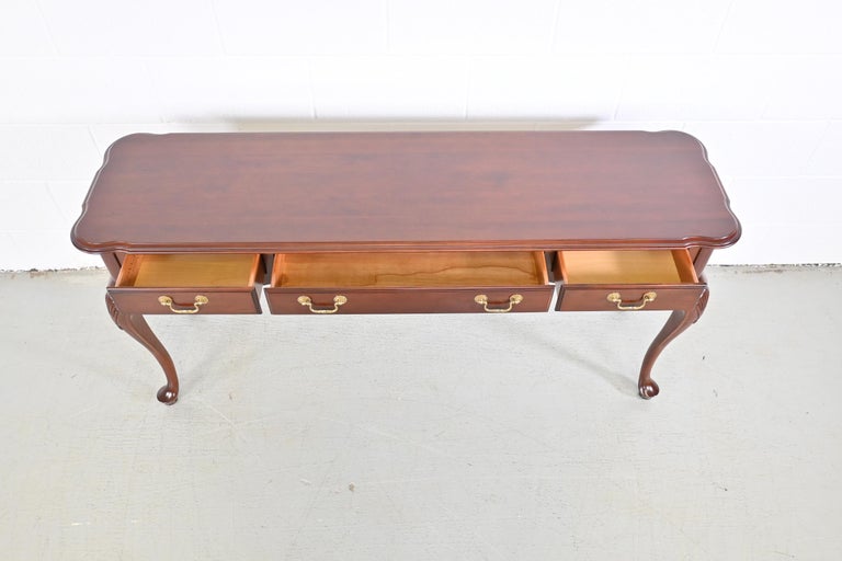 Ethan Allen French Cherry Console or Entry Table For Sale at 1stDibs