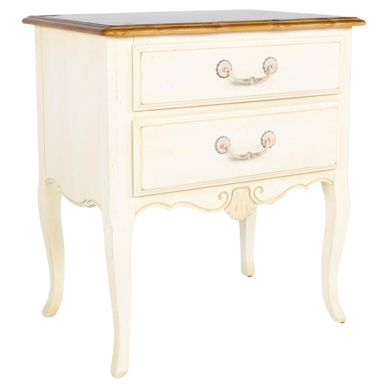 2 Drawer Side Table Nightstand At 1stdibs, Country French Furniture Ethan Allen