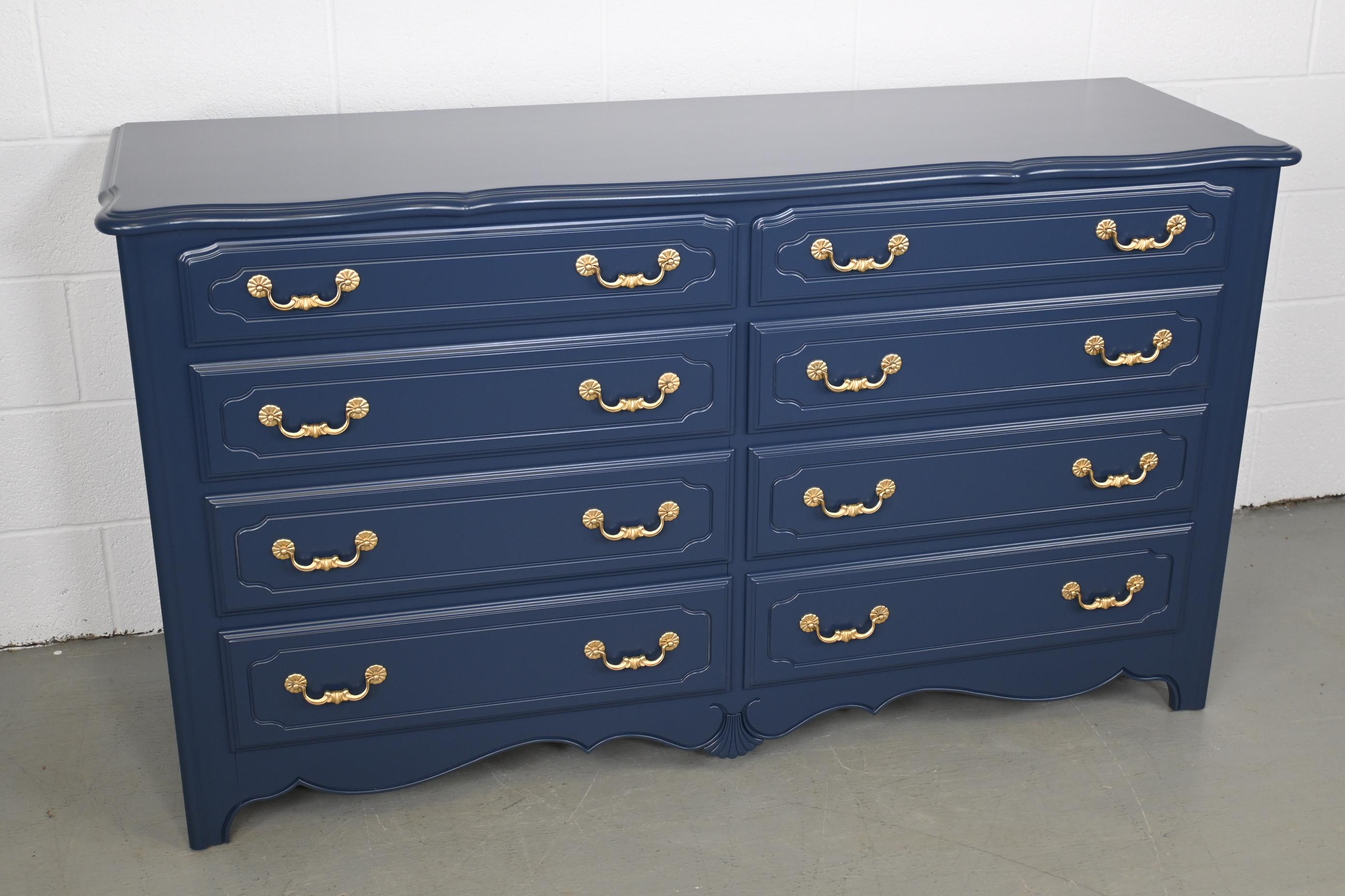 navy and gold dresser