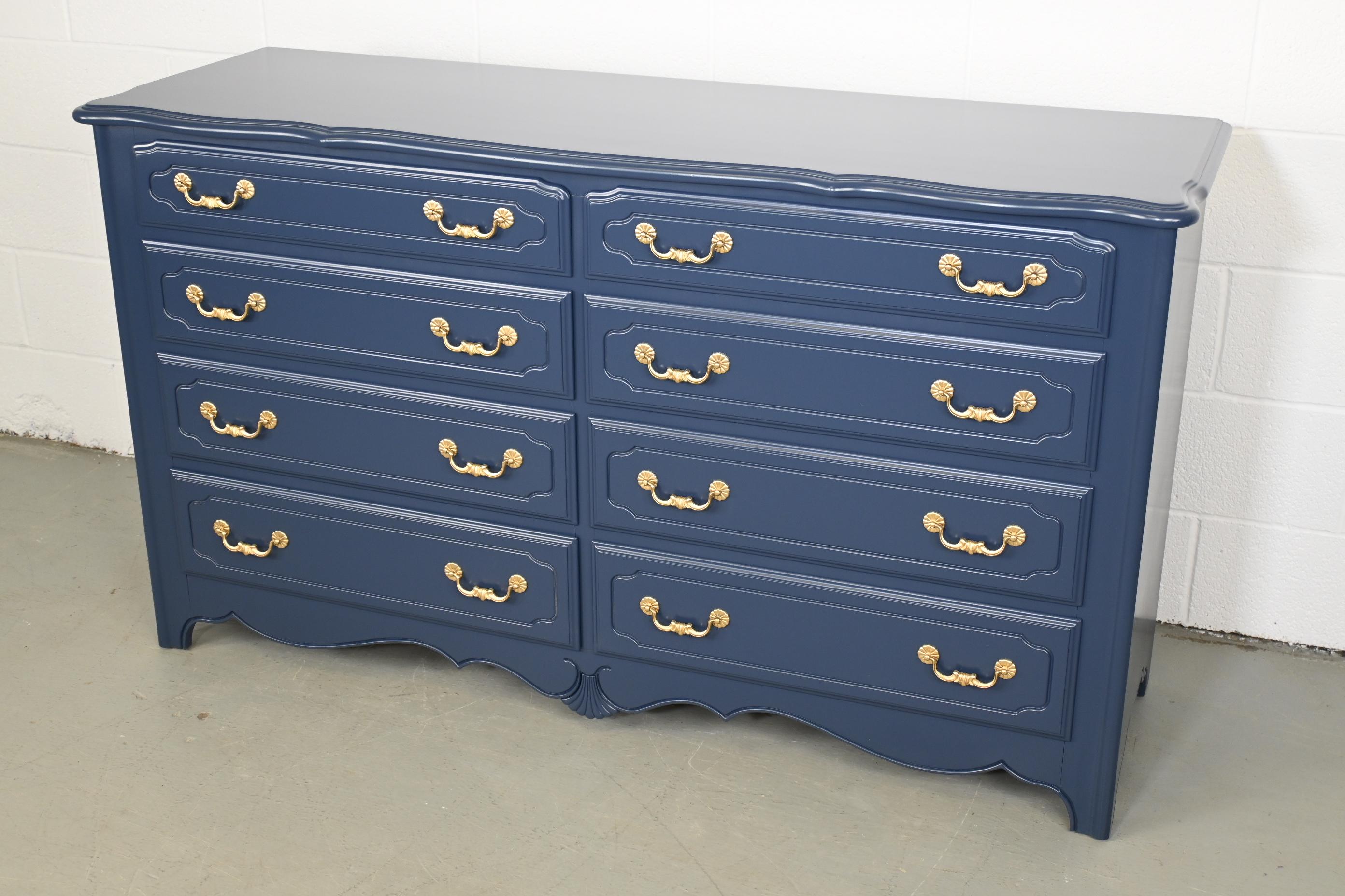 Lacquered Ethan Allen French Country Navy Dresser