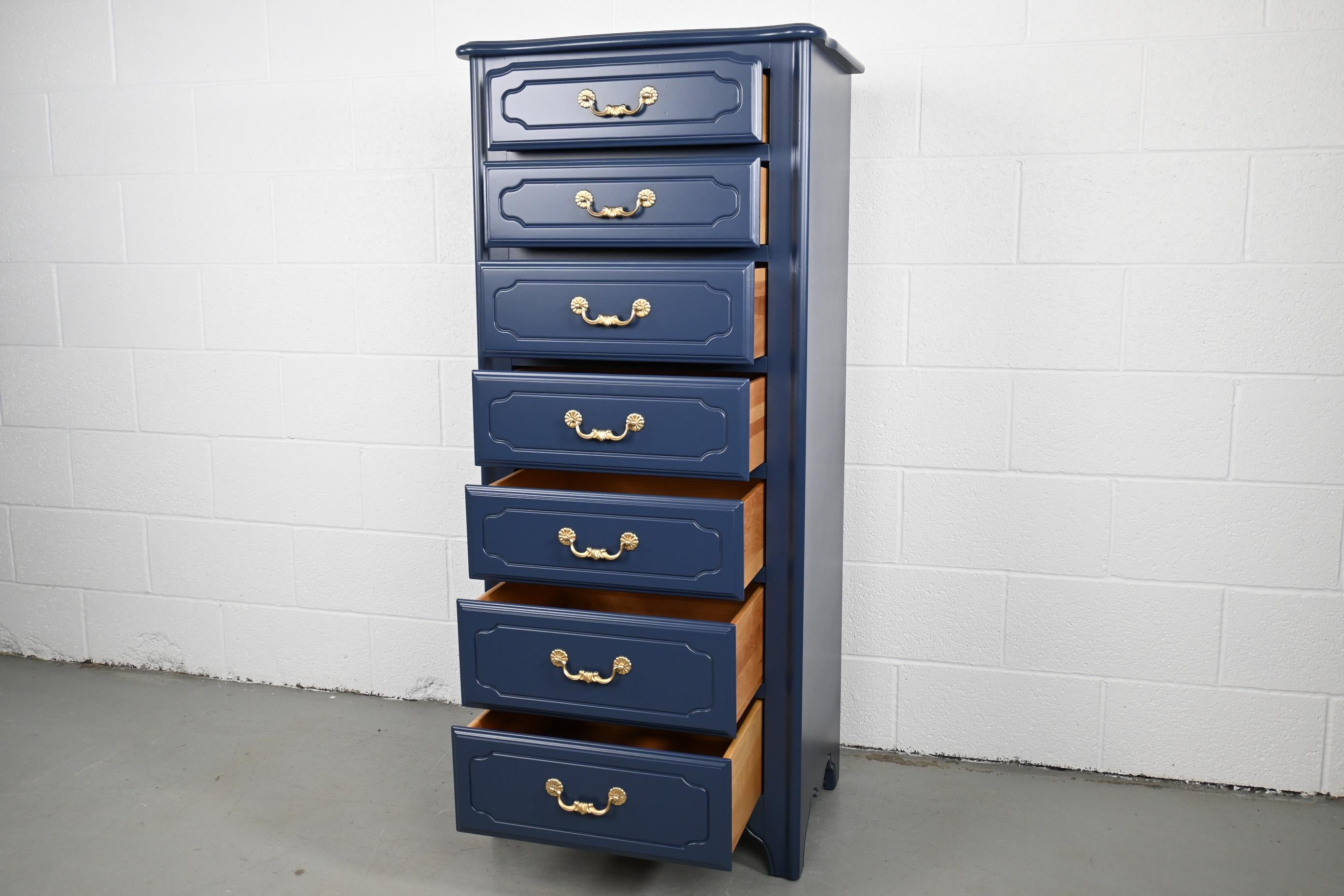 Wood Ethan Allen French Country Navy Lingerie Chest