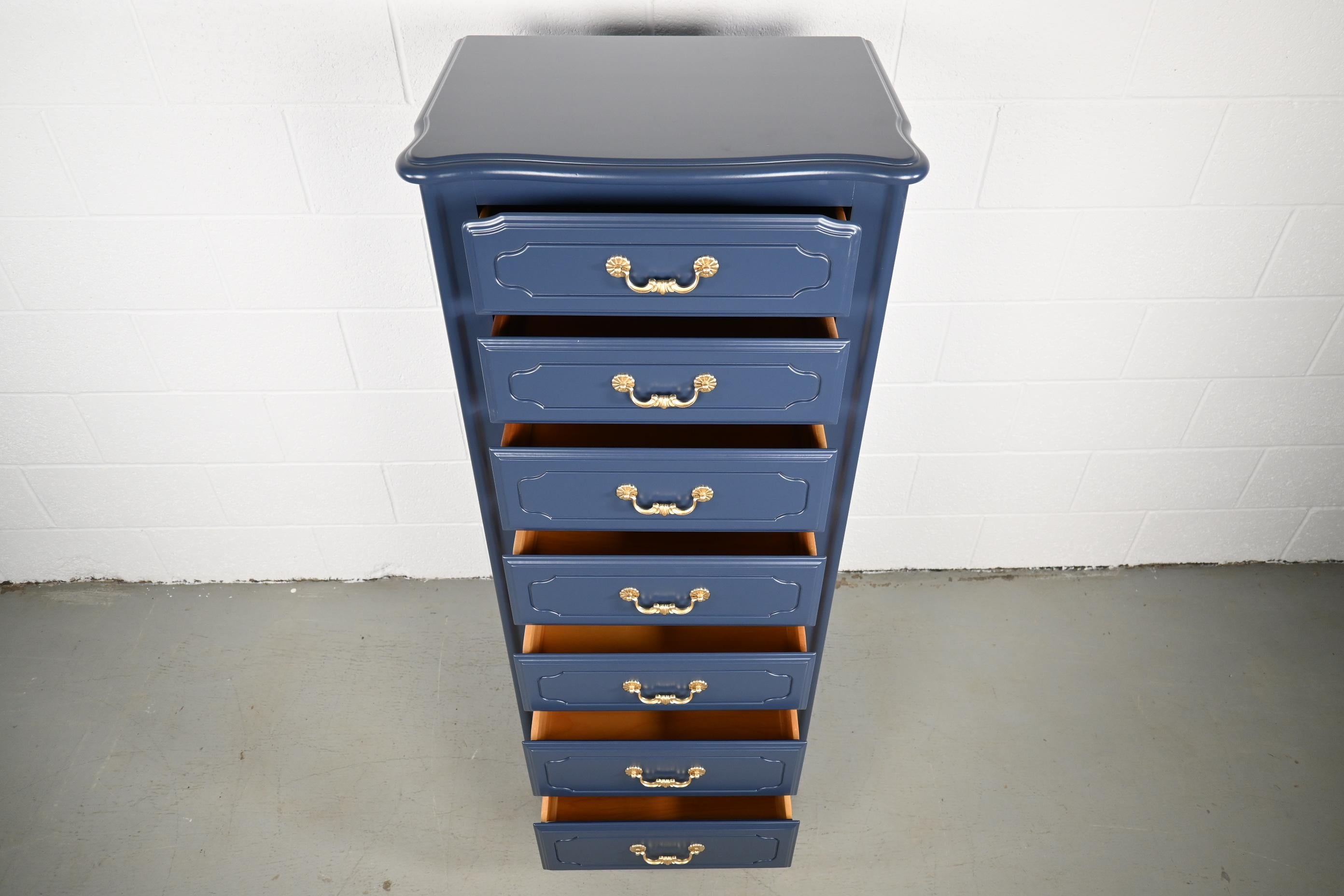 Ethan Allen French Country Navy Lingerie Chest 1