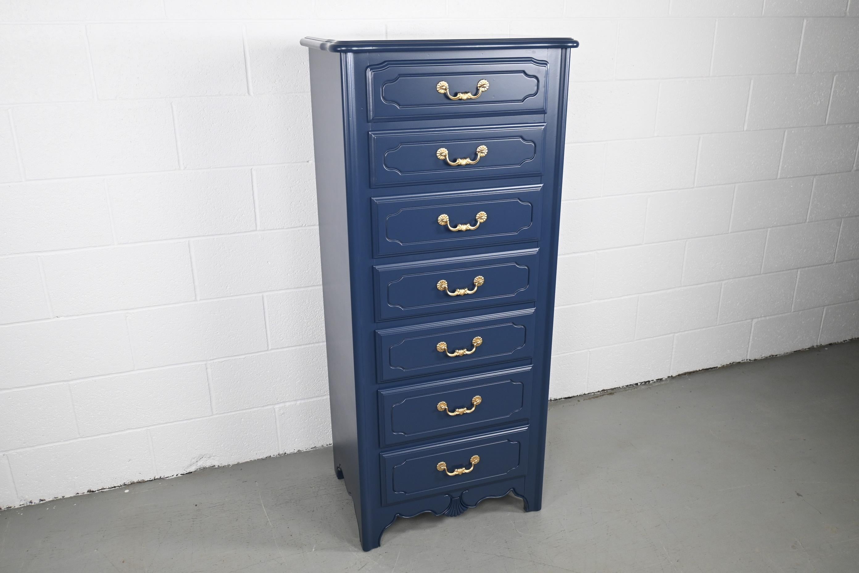American Ethan Allen French Country Navy Lingerie Chest