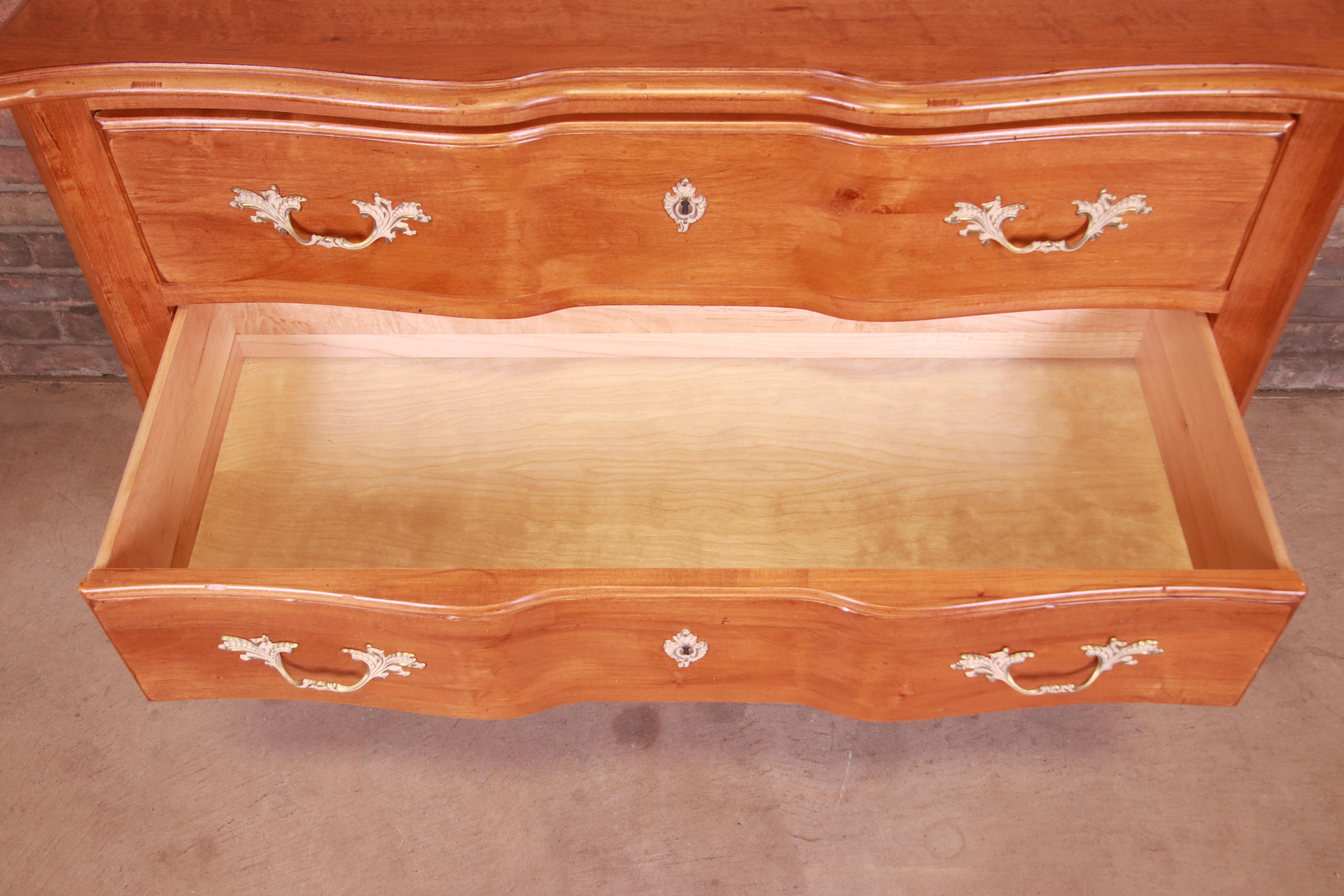 Ethan Allen French Provincial Louis XV Carved Maple Chest of Drawers, Refinished 3