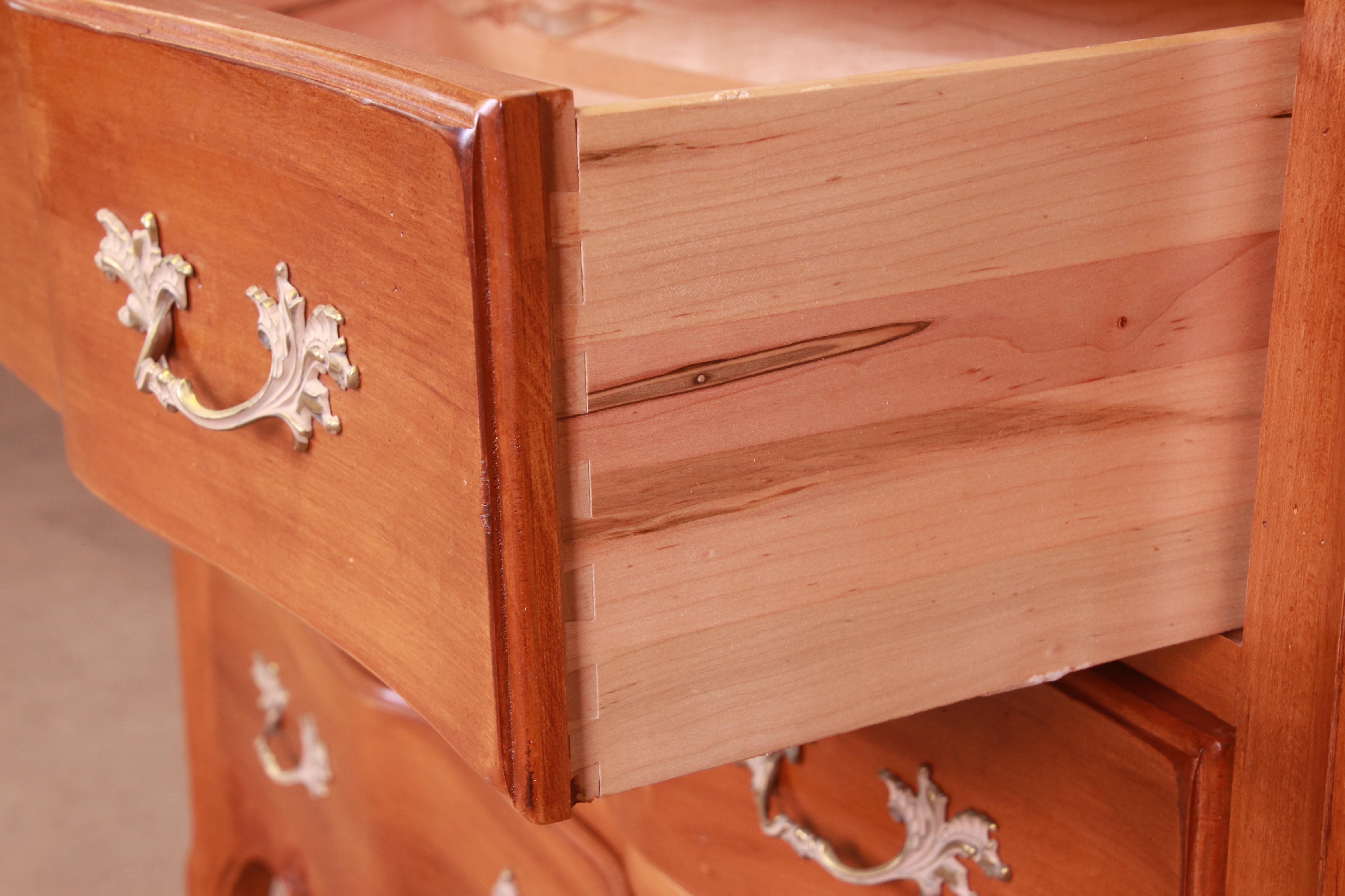 Ethan Allen French Provincial Louis XV Carved Maple Chest of Drawers, Refinished 4