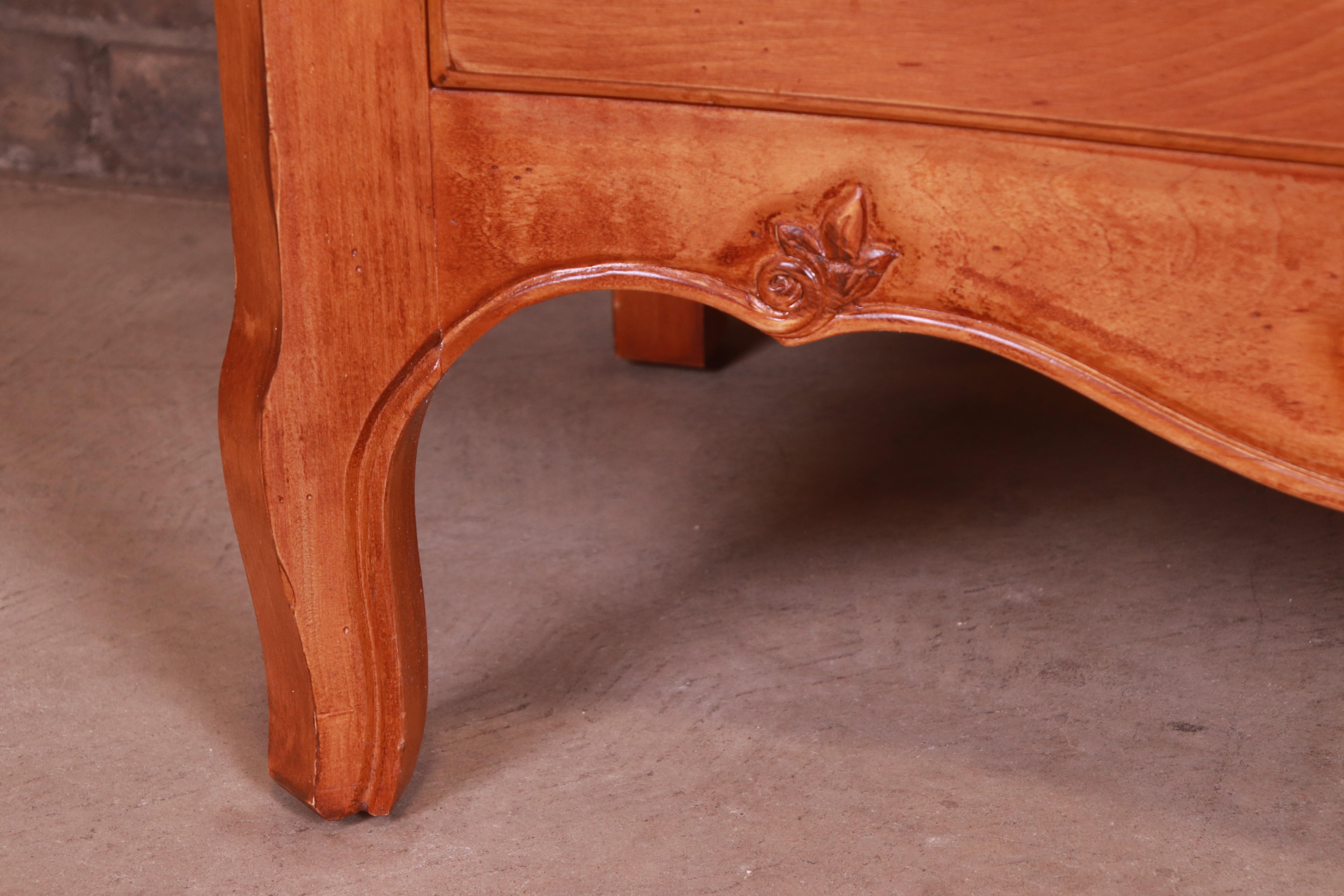 Ethan Allen French Provincial Louis XV Carved Maple Chest of Drawers, Refinished 6