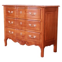 Used Ethan Allen French Provincial Louis XV Carved Maple Chest of Drawers, Refinished