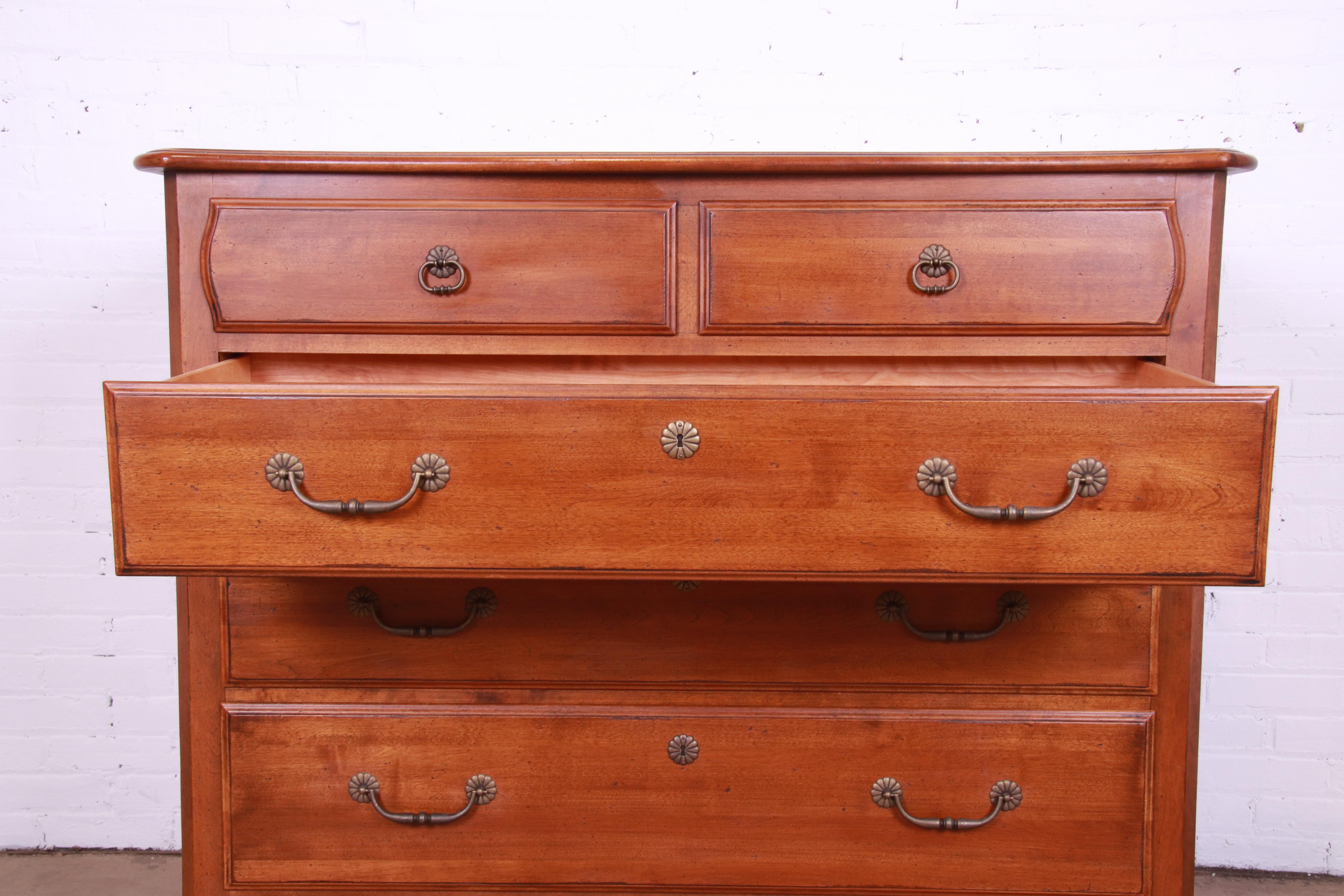French Provincial Louis XV Solid Maple Chest of Drawers 5