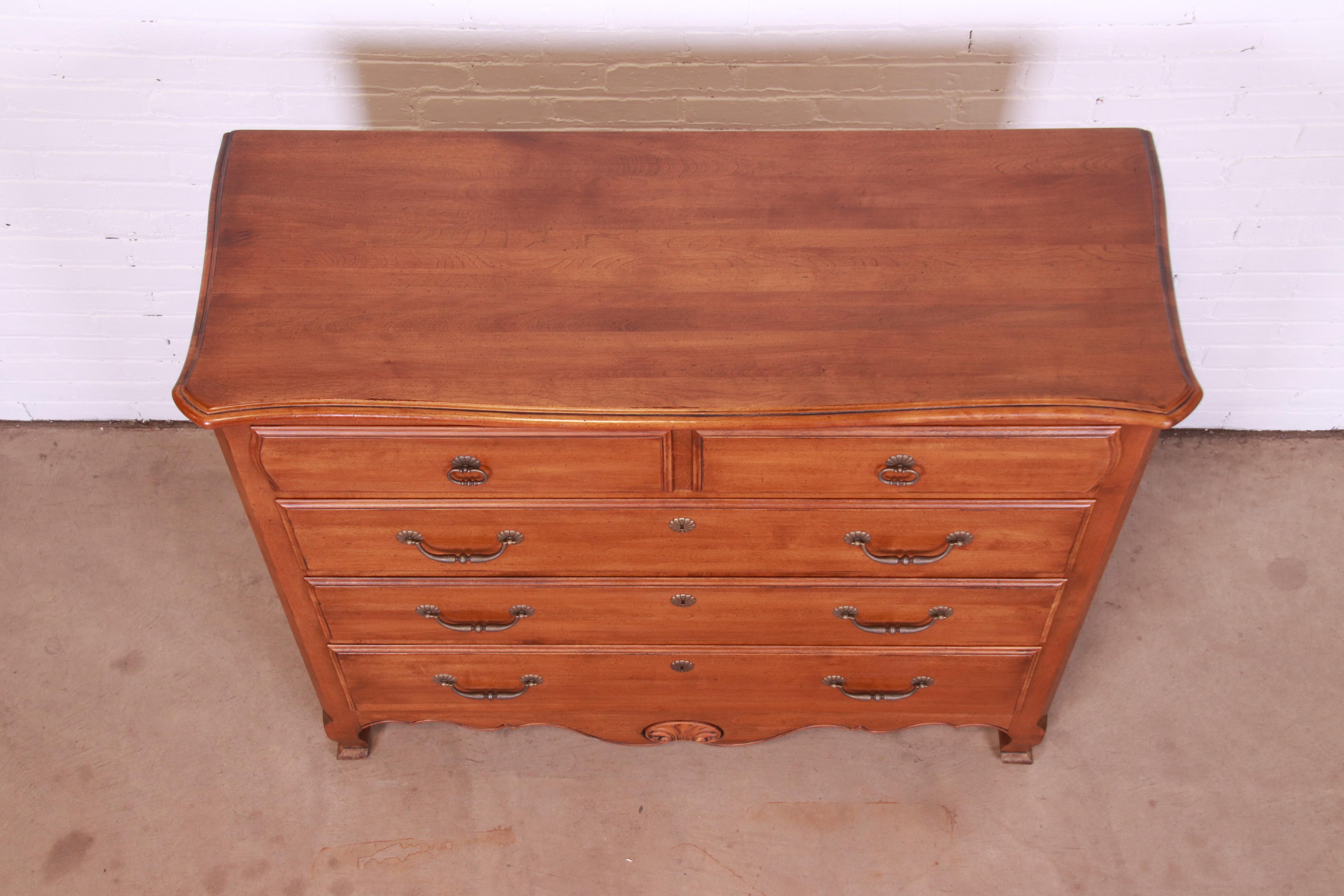 French Provincial Louis XV Solid Maple Chest of Drawers 7