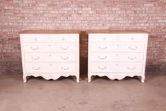 Ethan Allen French Provincial Louis XV Solid Maple Chests of Drawers, Pair