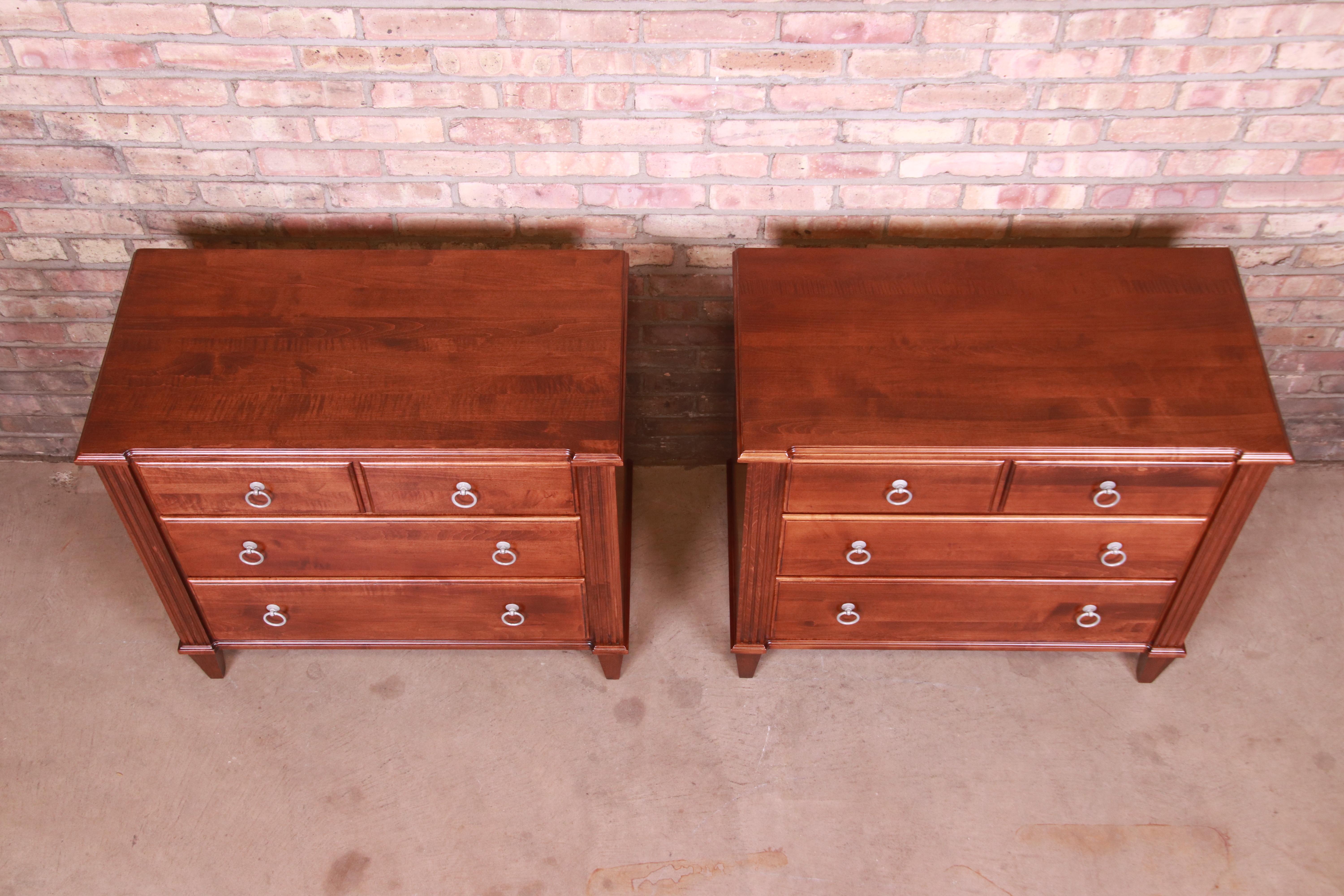 Ethan Allen French Regency Maple Nightstands, Newly Refinished 7