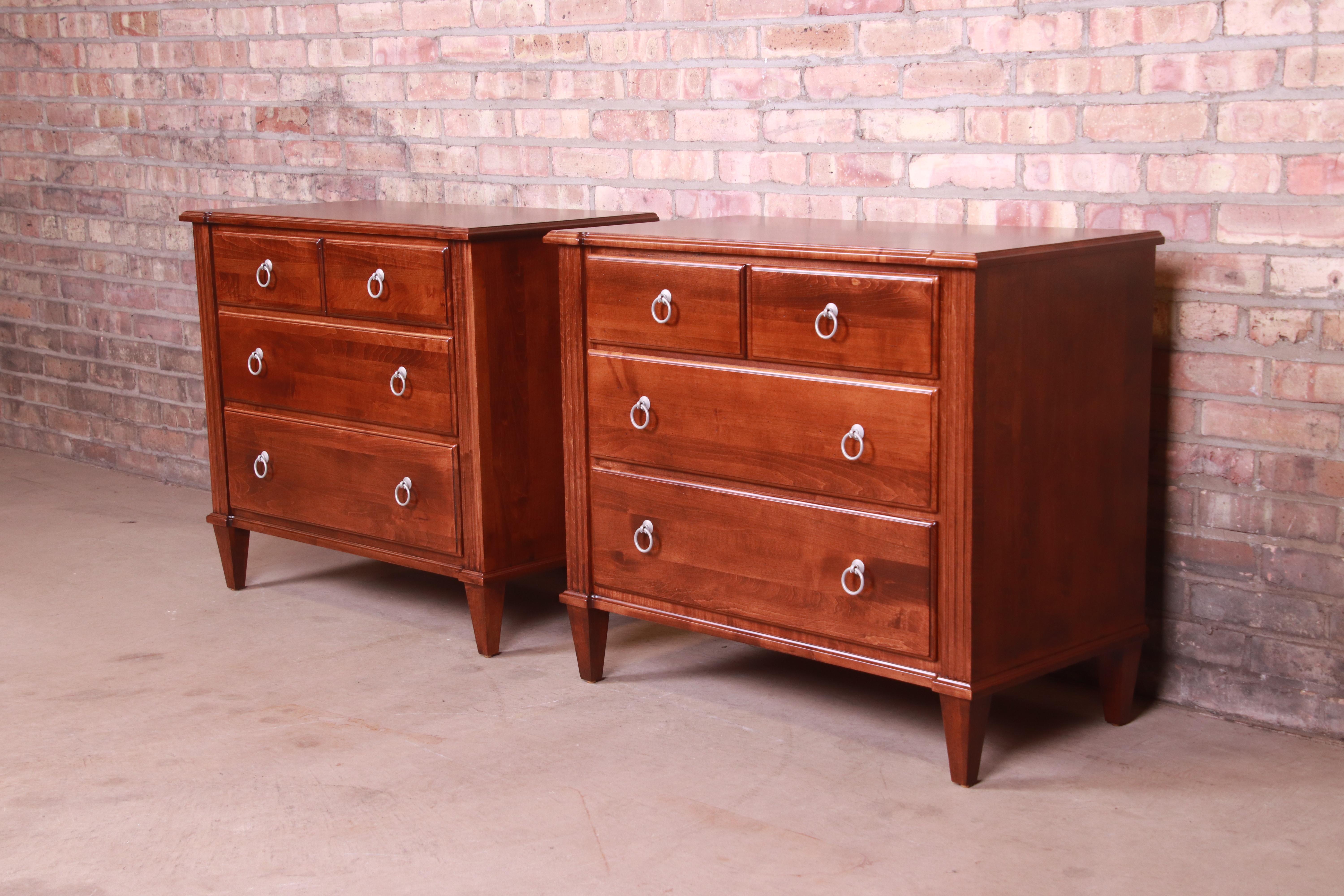 Ethan Allen French Regency Maple Nightstands, Newly Refinished In Good Condition In South Bend, IN