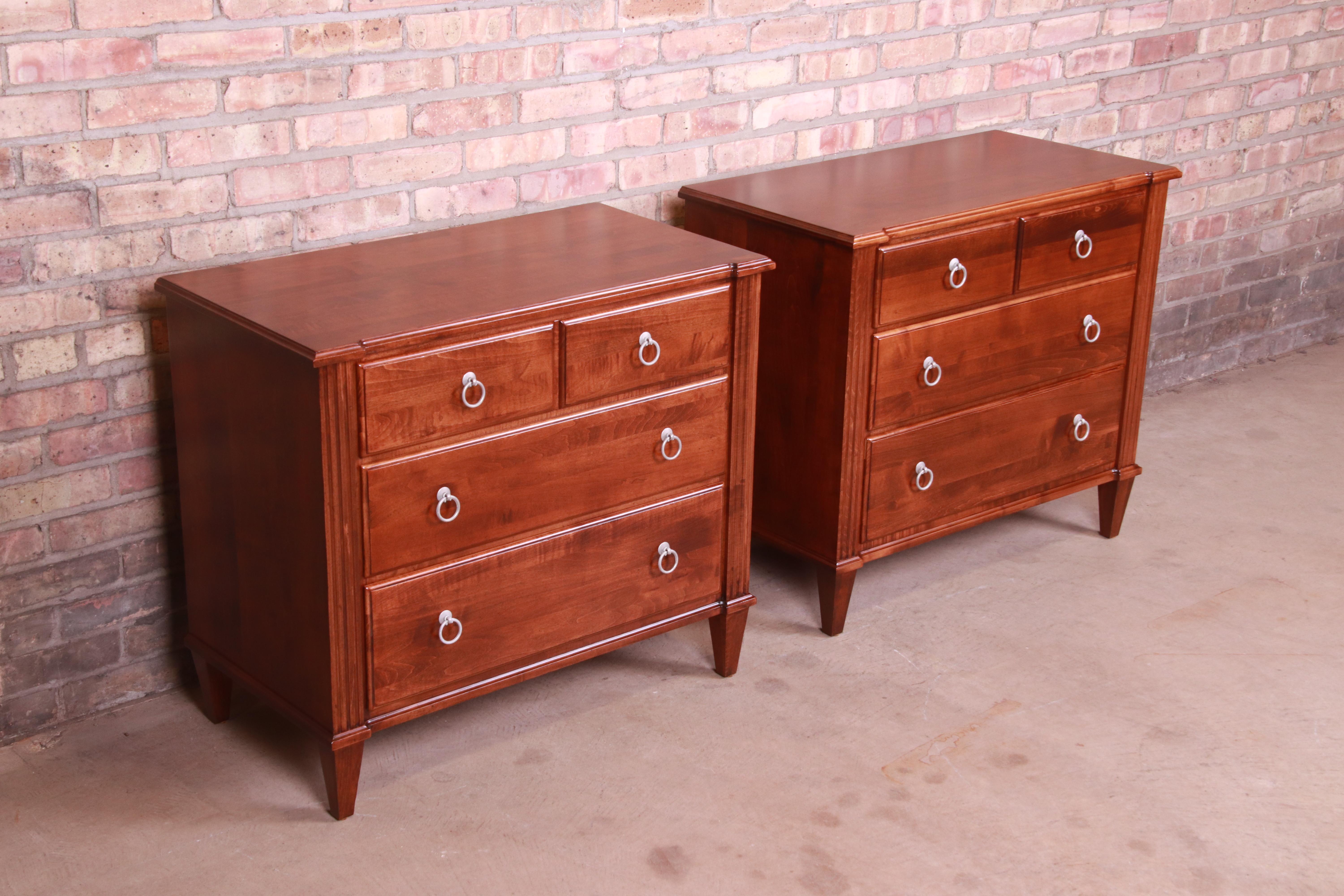 20th Century Ethan Allen French Regency Maple Nightstands, Newly Refinished