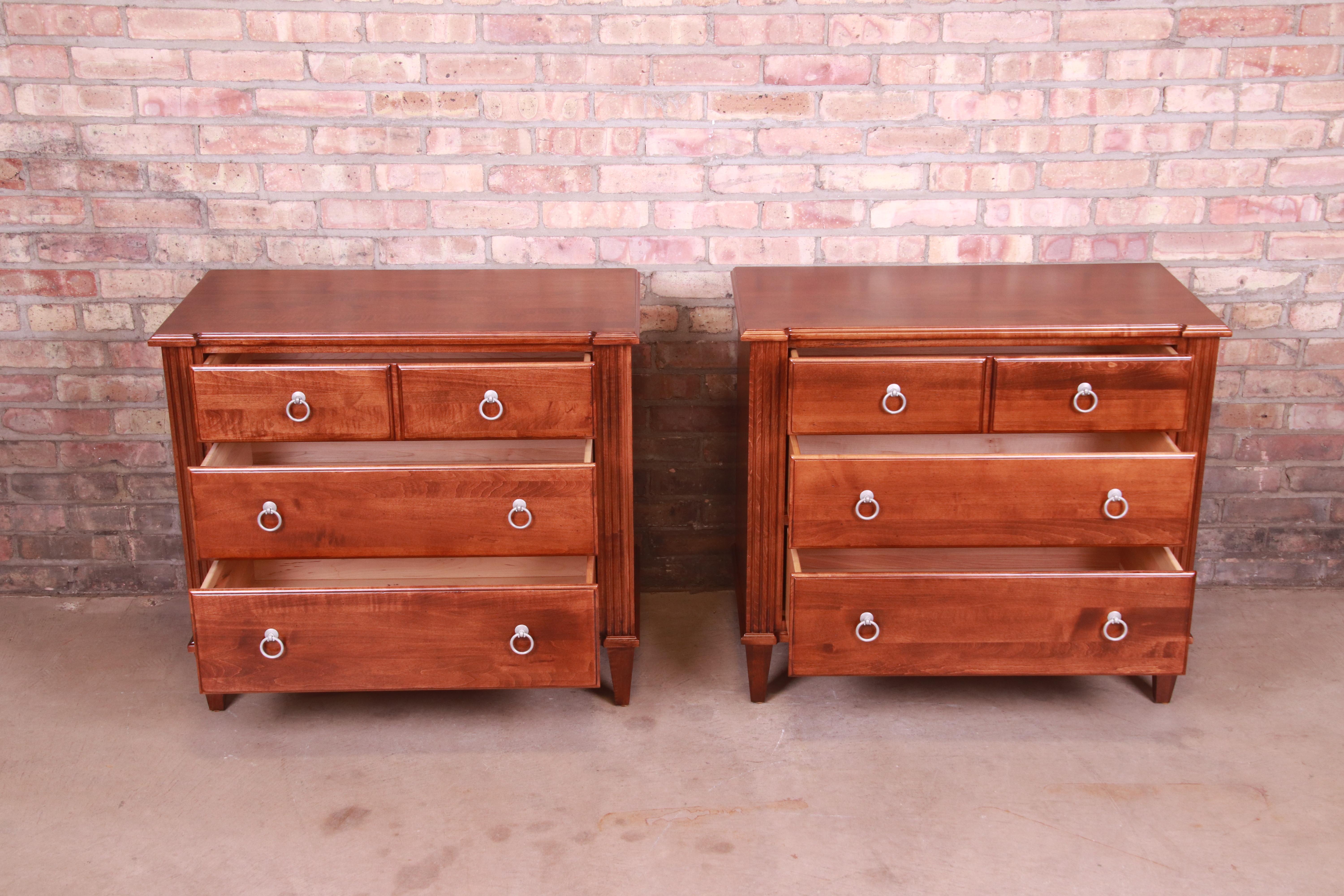 Ethan Allen French Regency Maple Nightstands, Newly Refinished 2