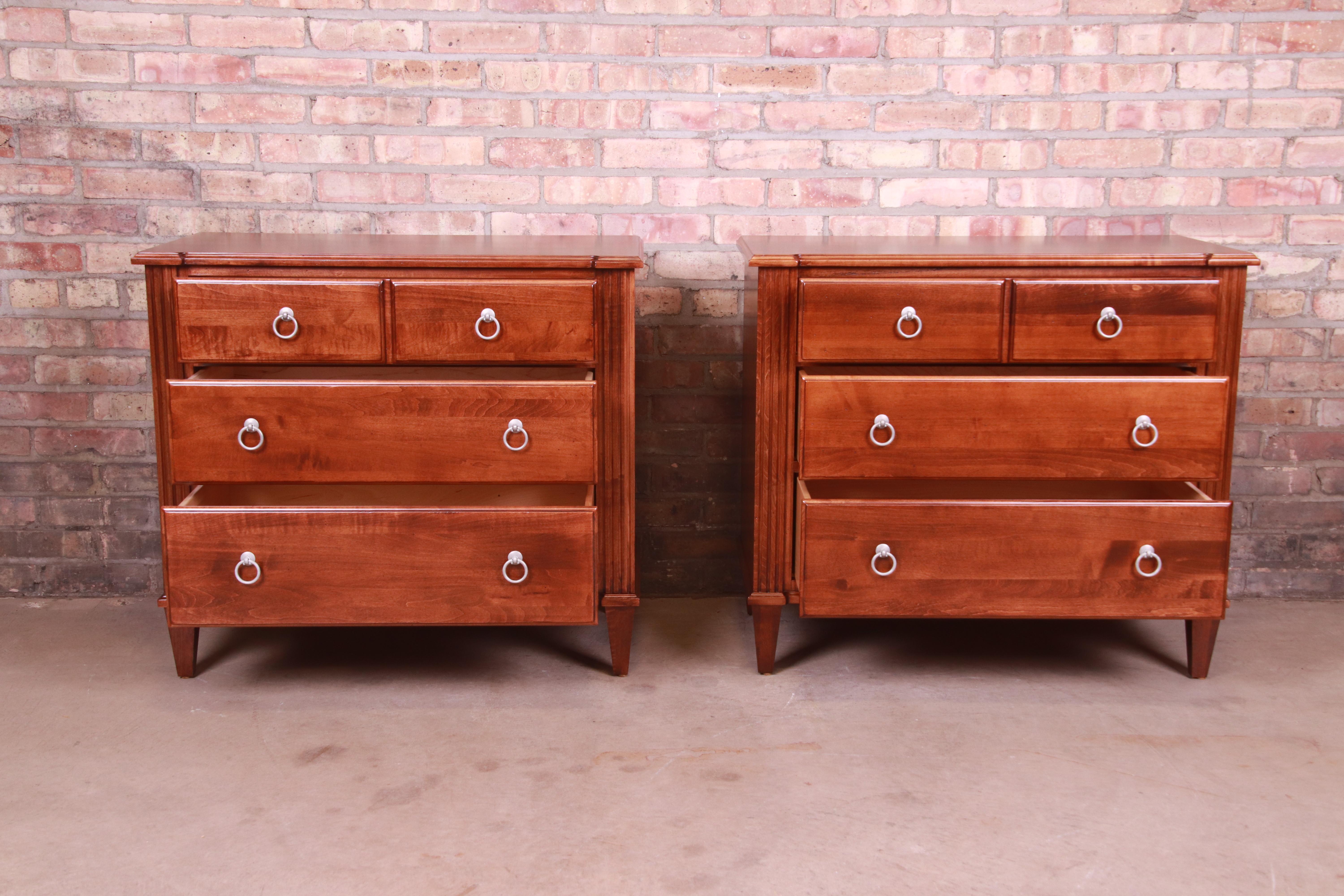 Ethan Allen French Regency Maple Nightstands, Newly Refinished 3