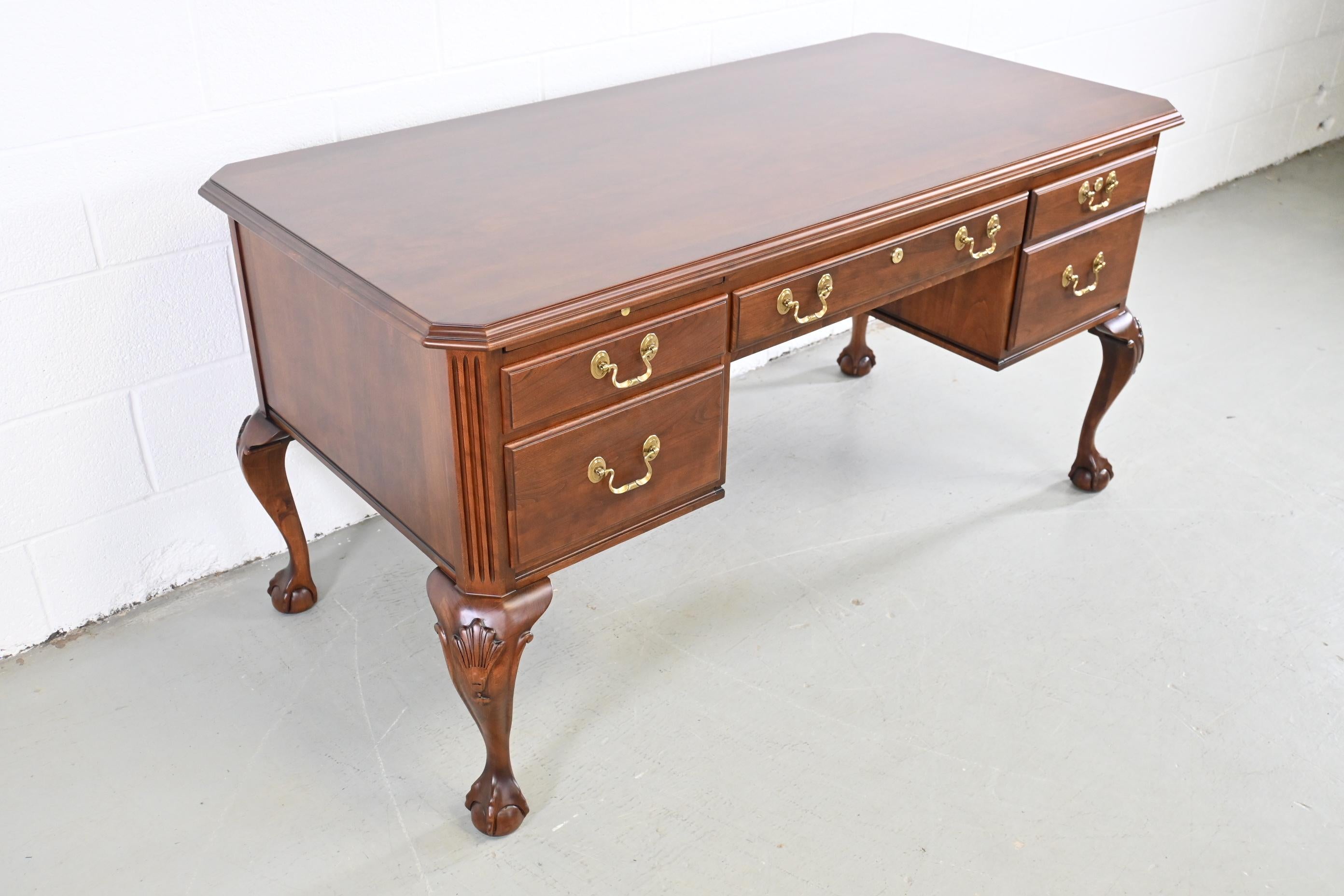 Georgian Ethan Allen Furniture Cherry English Style Claw Foot Desk