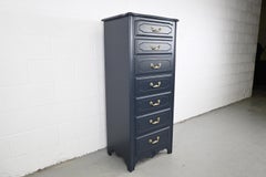 Ethan Allen Furniture French Country Navy Lacquered Lingerie Dresser
