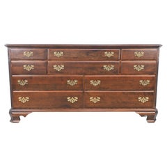 Ethan Allen Furniture Traditional Georgian Style Cherry Ten Drawer Dresser